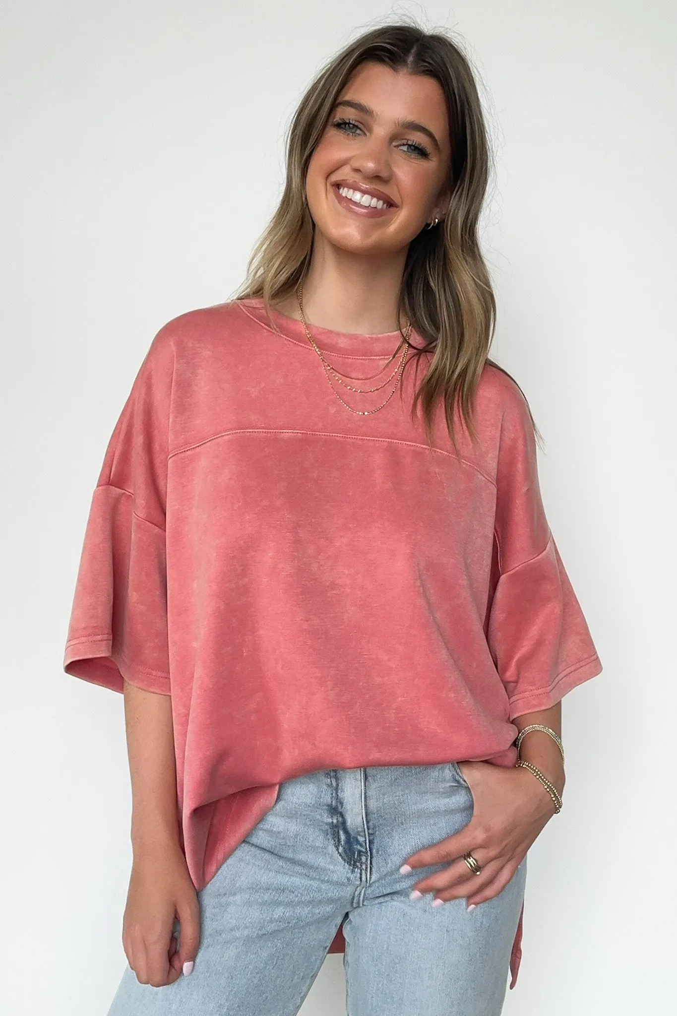 Freyah Relaxed Mineral Wash Dolman Sleeve Top - BACK IN STOCK