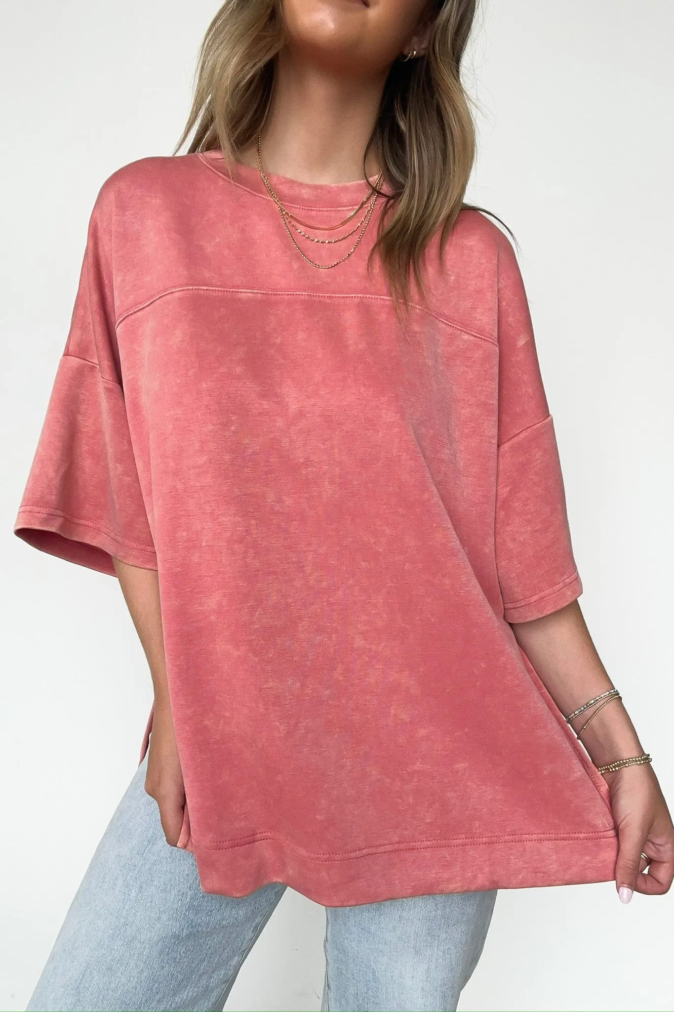 Freyah Relaxed Mineral Wash Dolman Sleeve Top - BACK IN STOCK
