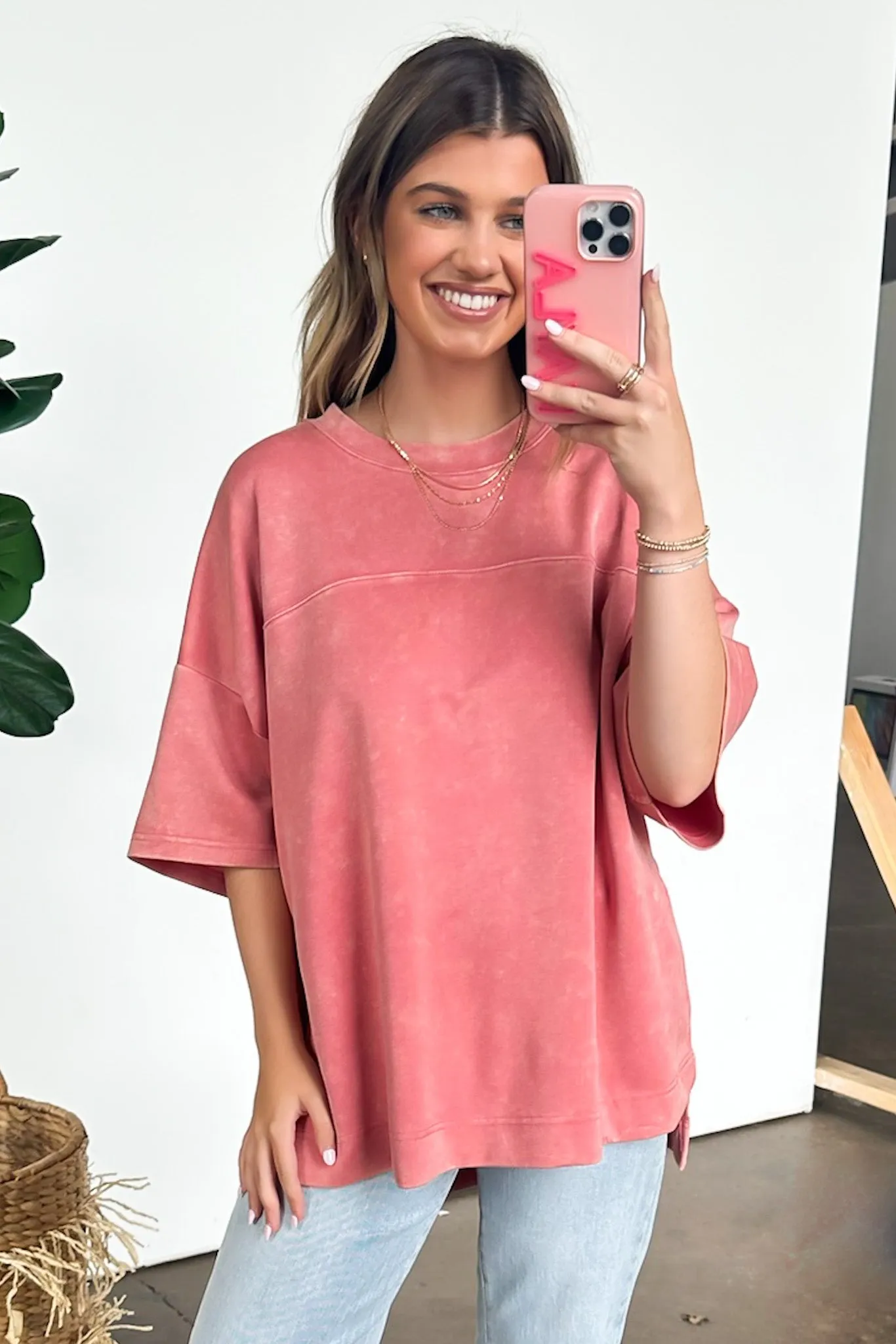 Freyah Relaxed Mineral Wash Dolman Sleeve Top - BACK IN STOCK