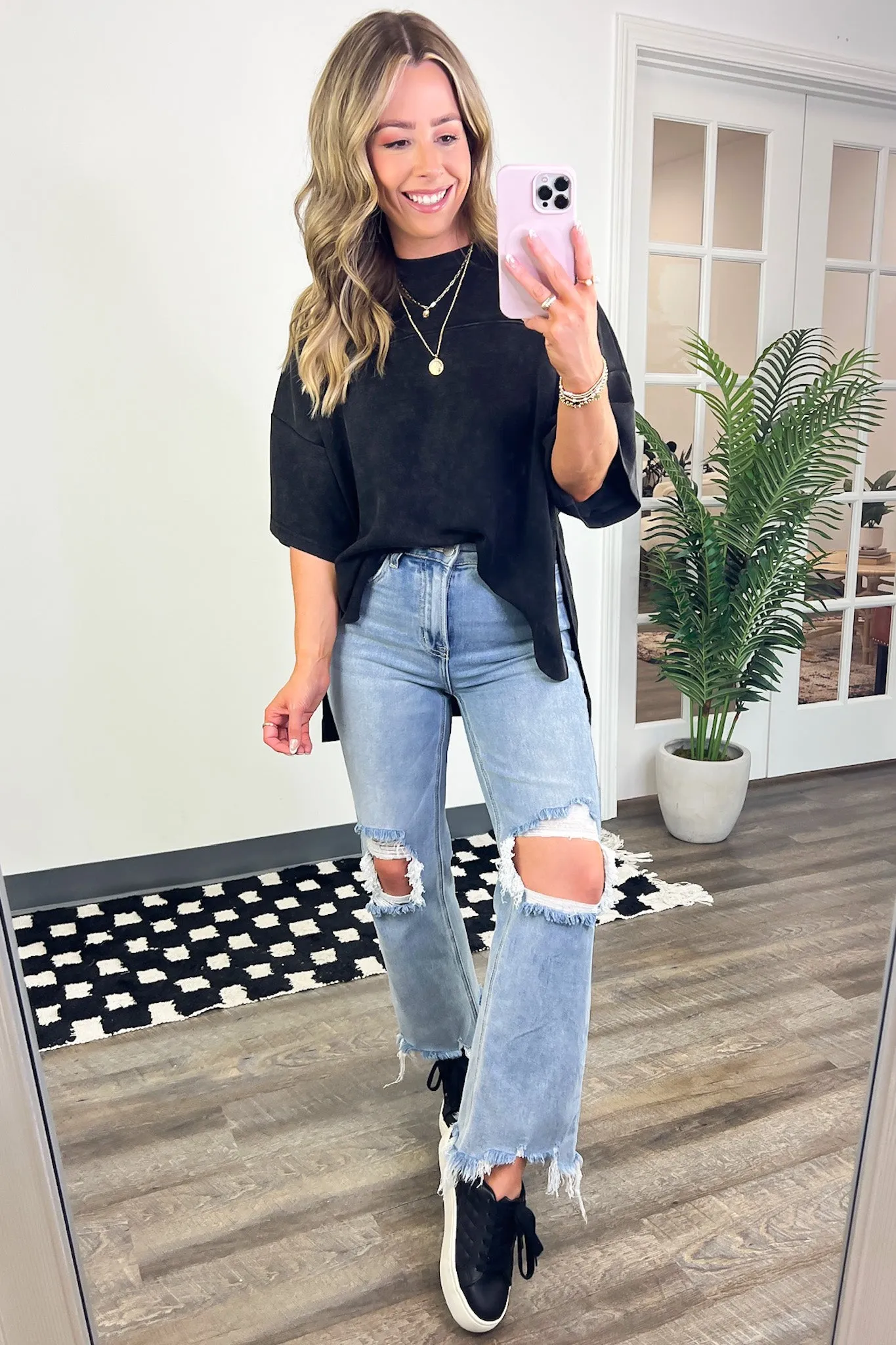 Freyah Relaxed Mineral Wash Dolman Sleeve Top - BACK IN STOCK