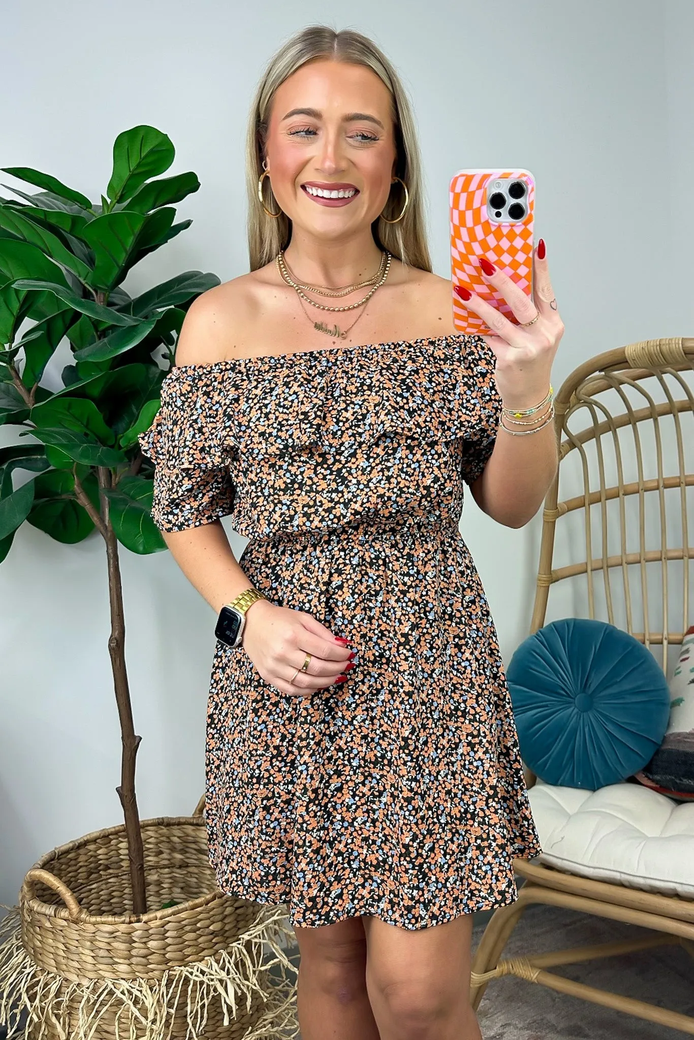 Garden Bliss Floral Off Shoulder Tiered Dress - FINAL SALE