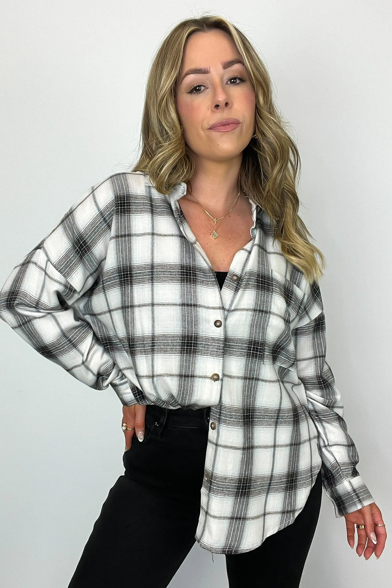 Gemini Plaid Button Down Top - FINAL SALE