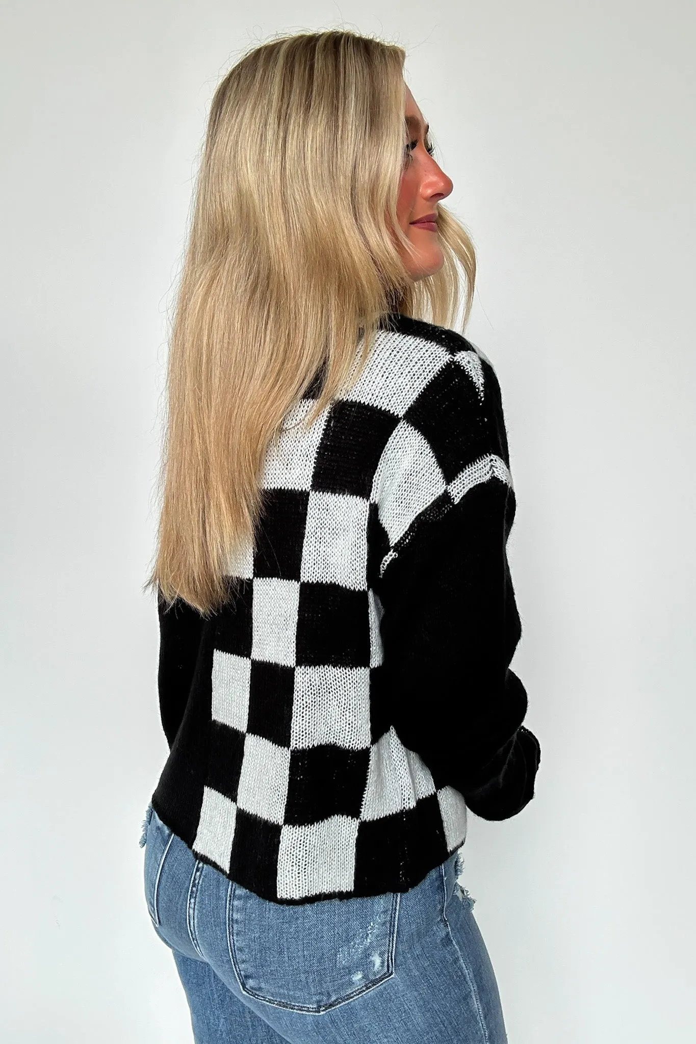 Gemma Color Block Checkered Sweater - FINAL SALE