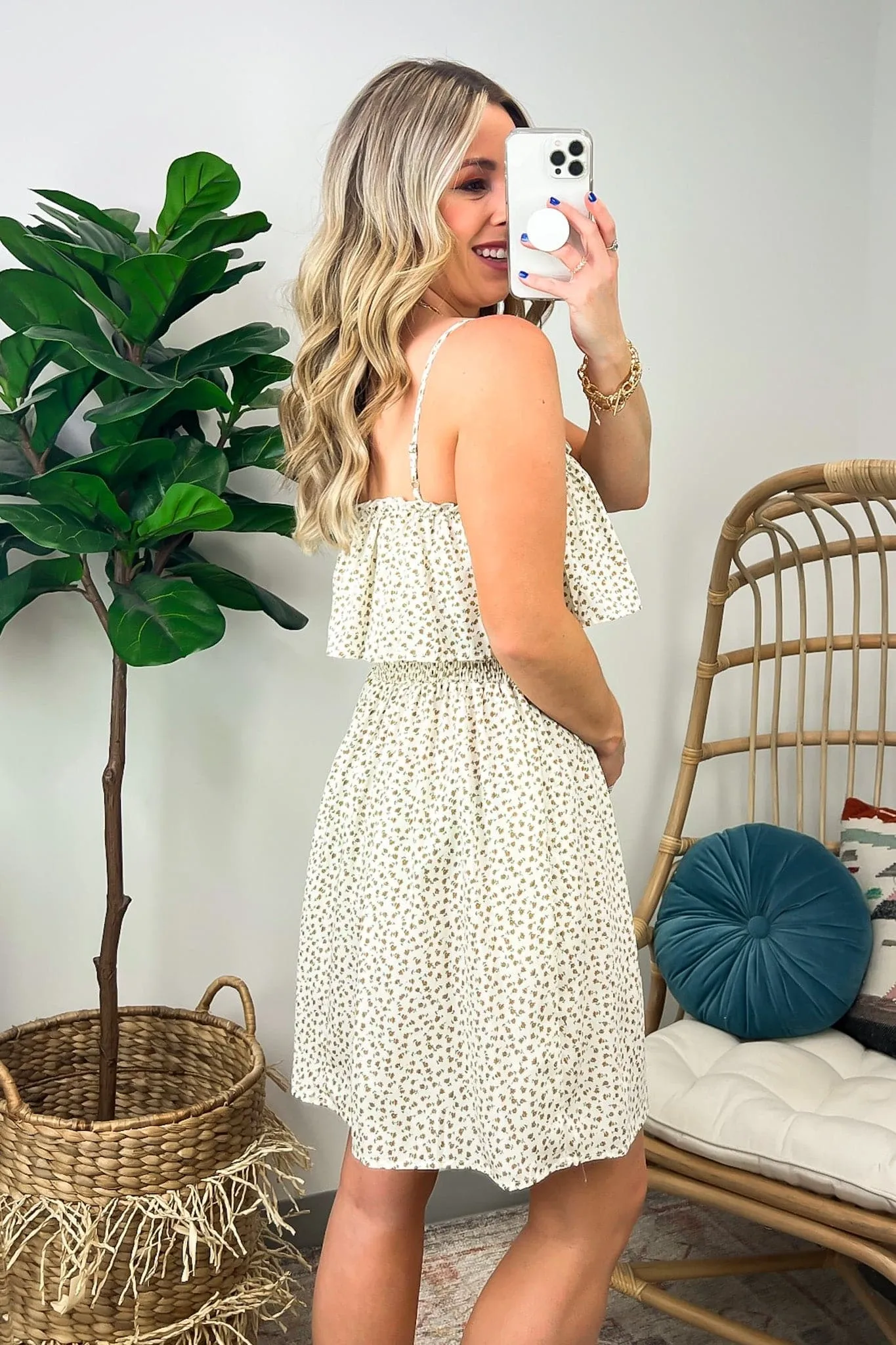 Glowing Days Floral Ruffle Flounce Dress - FINAL SALE