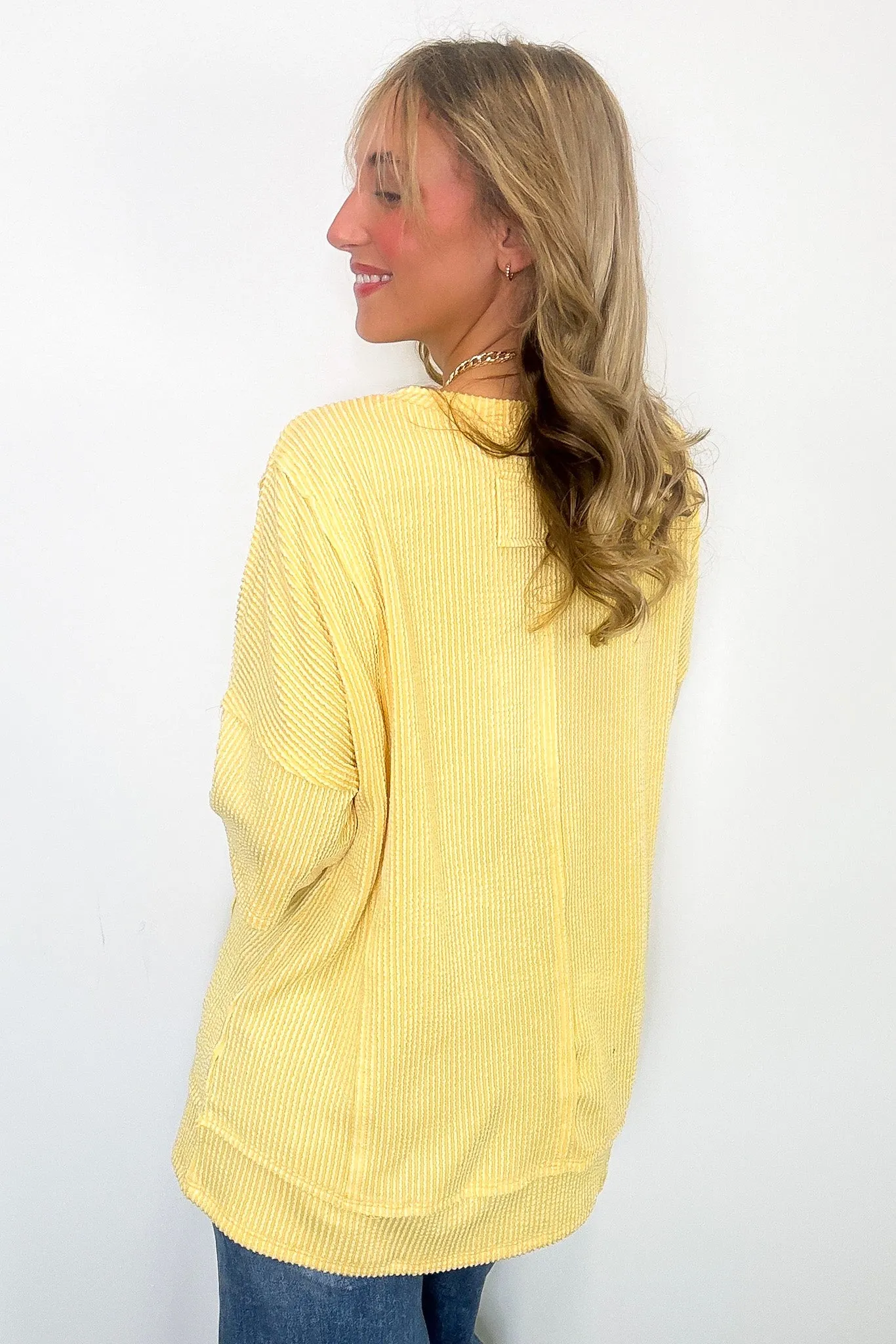 Go With It Raw Edge Relaxed Pocket Top - BACK IN STOCK