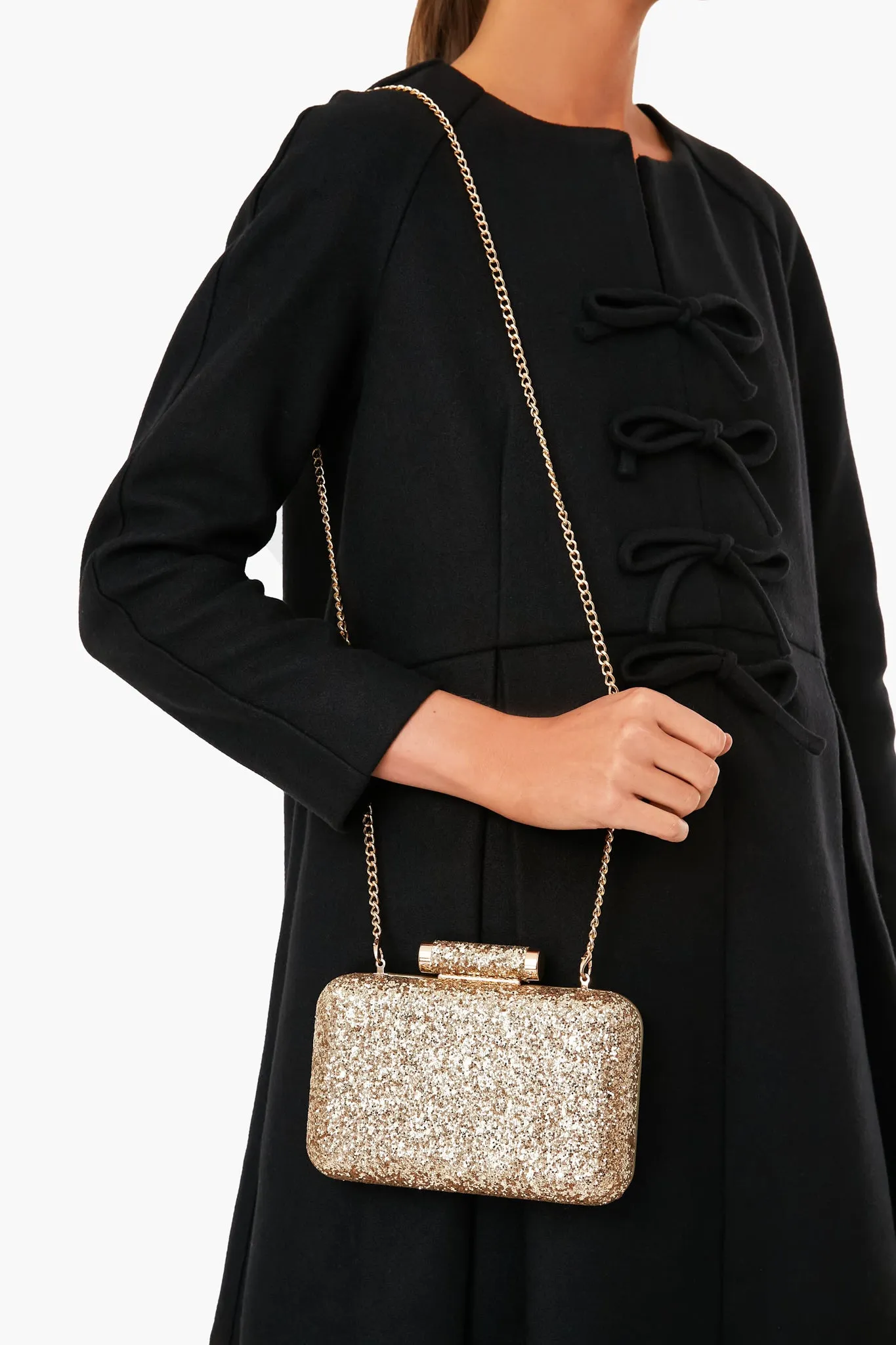 Gold Rosie Glitter Clutch