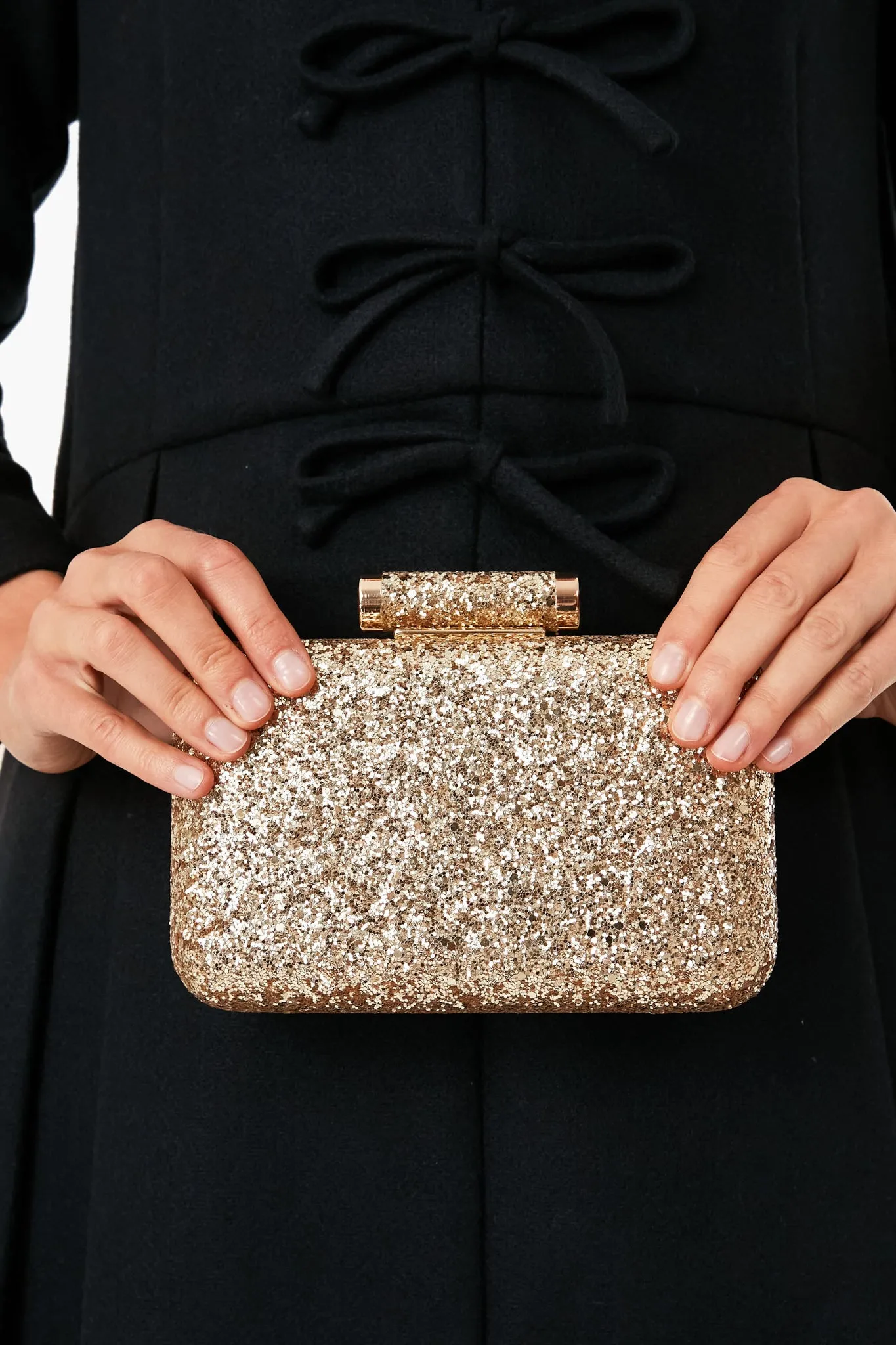 Gold Rosie Glitter Clutch