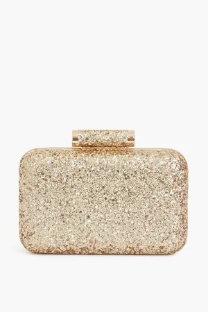 Gold Rosie Glitter Clutch
