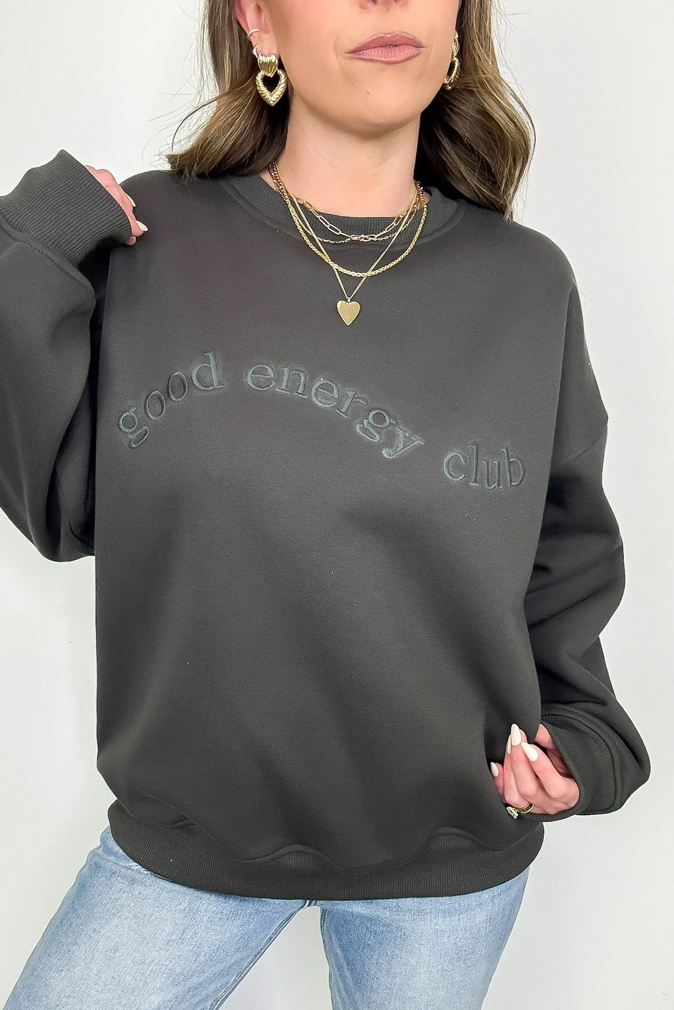 Good Energy Club Embroidered Relaxed Fit Pullover