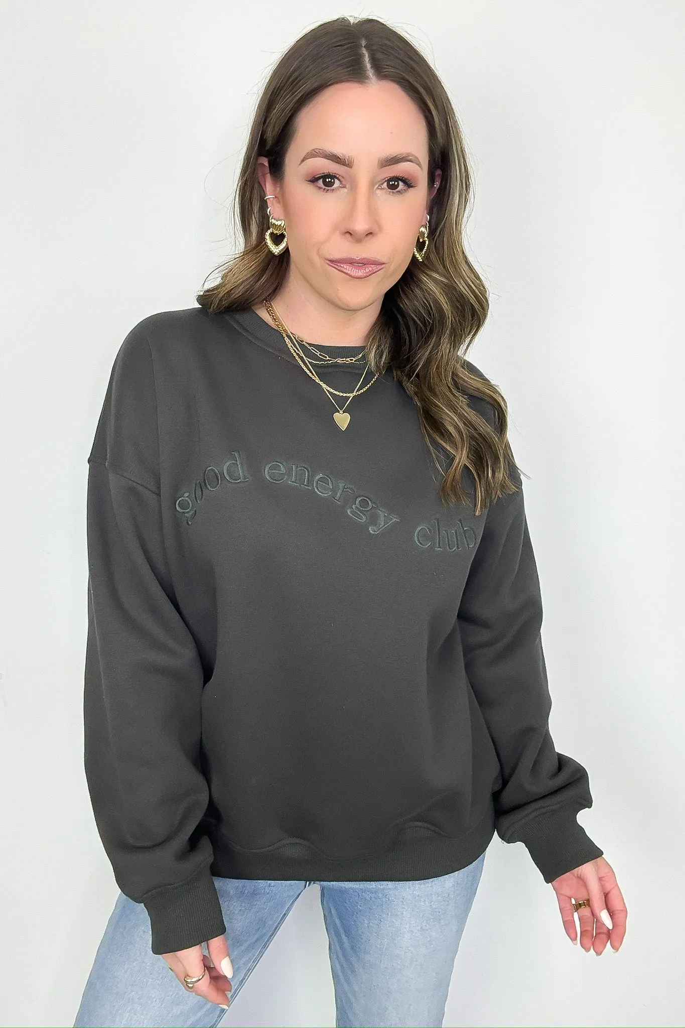 Good Energy Club Embroidered Relaxed Fit Pullover