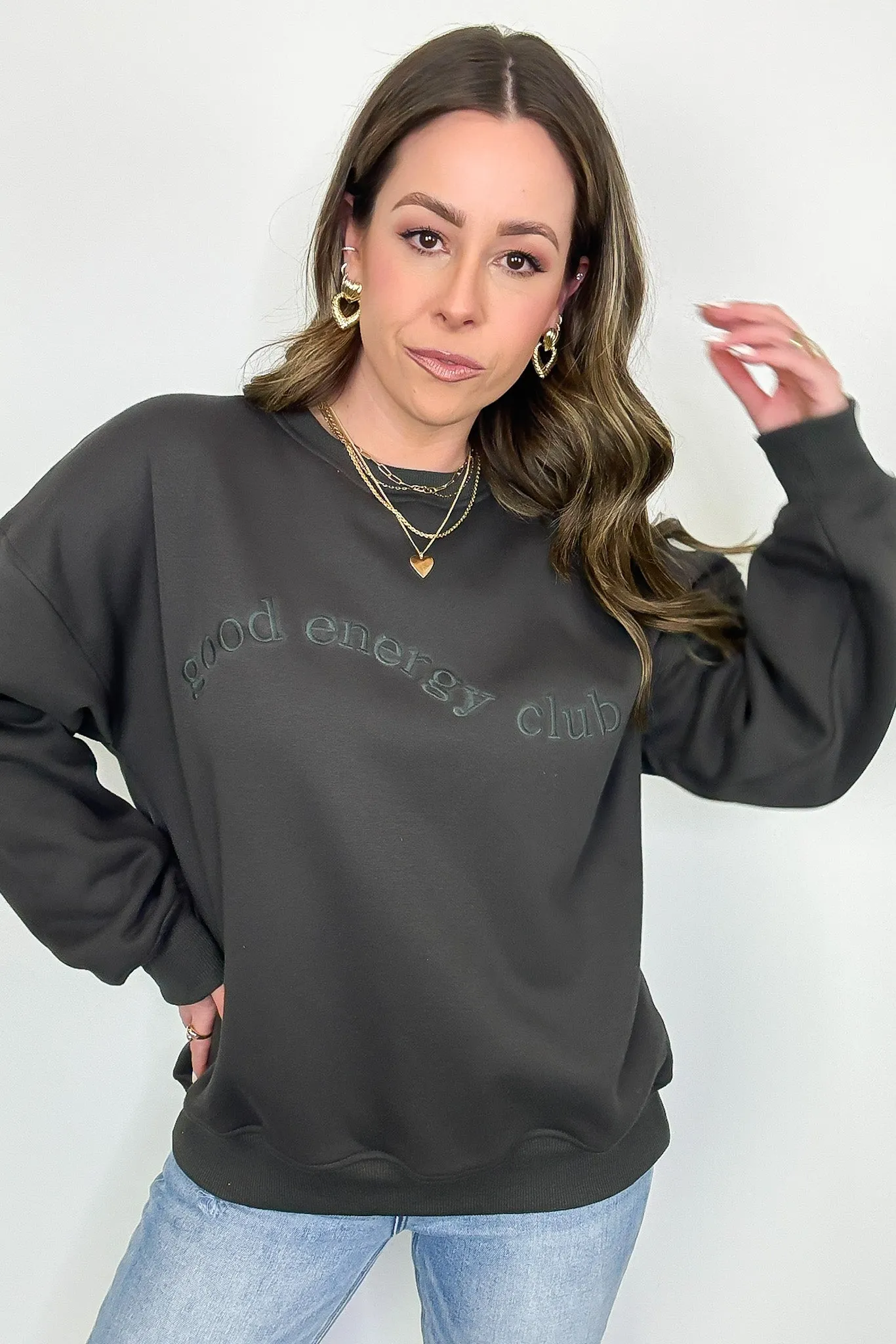 Good Energy Club Embroidered Relaxed Fit Pullover