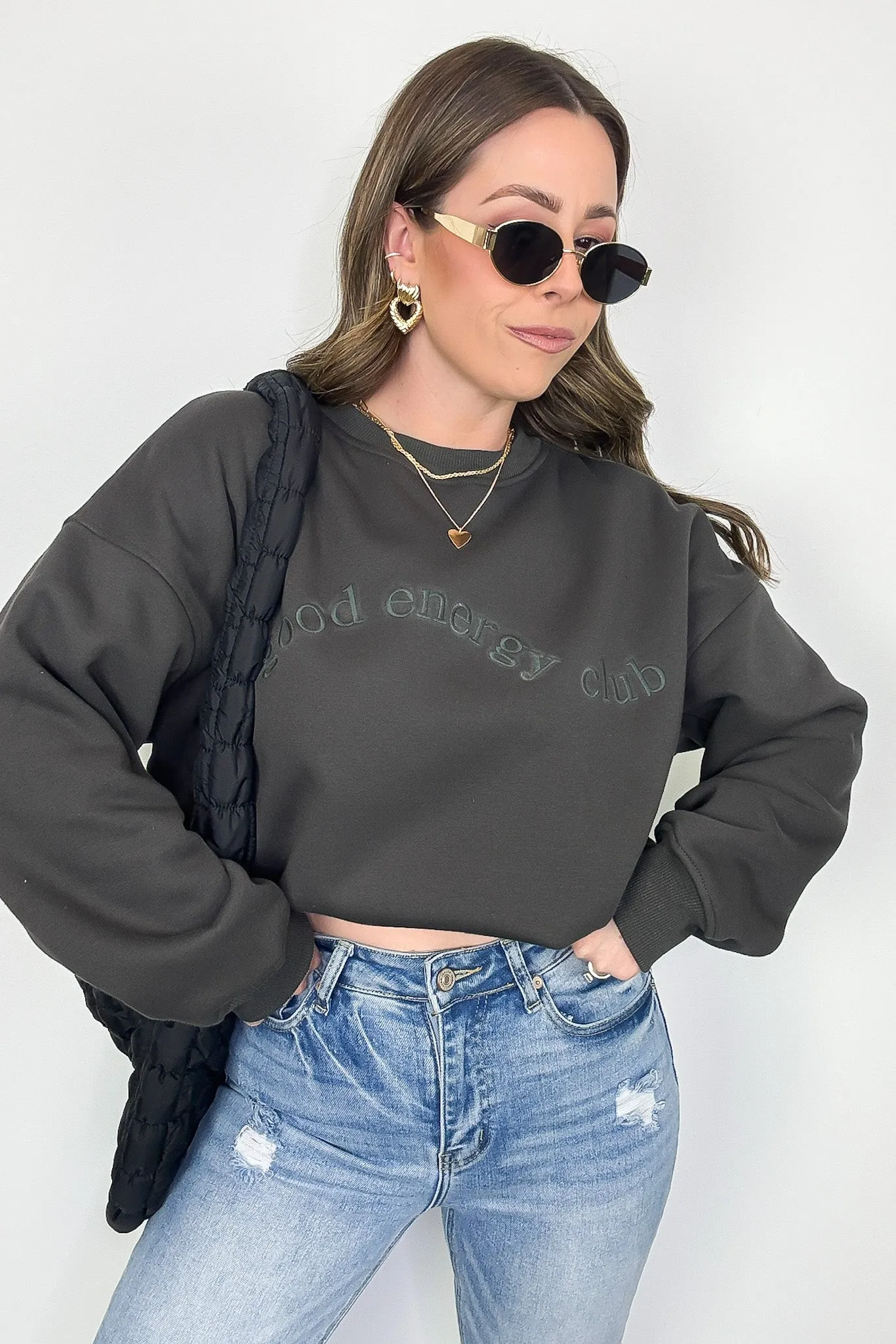 Good Energy Club Embroidered Relaxed Fit Pullover