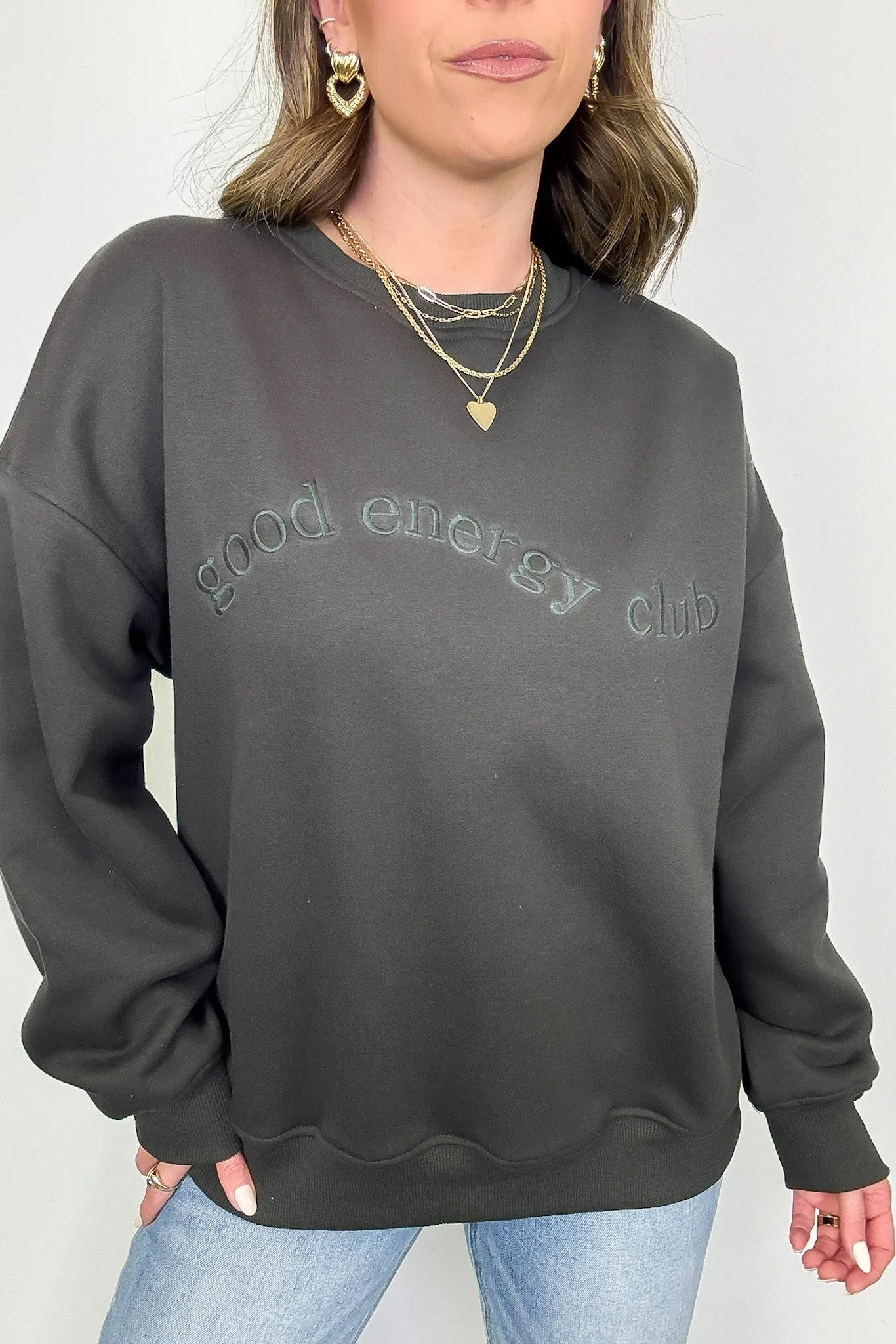 Good Energy Club Embroidered Relaxed Fit Pullover