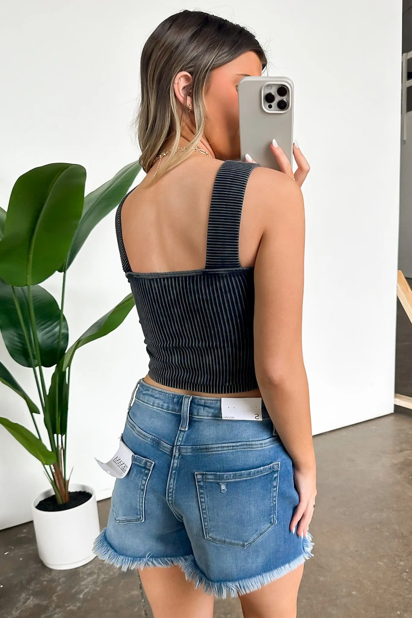 Good Karma Ribbed Square Neck Tank Top - BACK IN STOCK