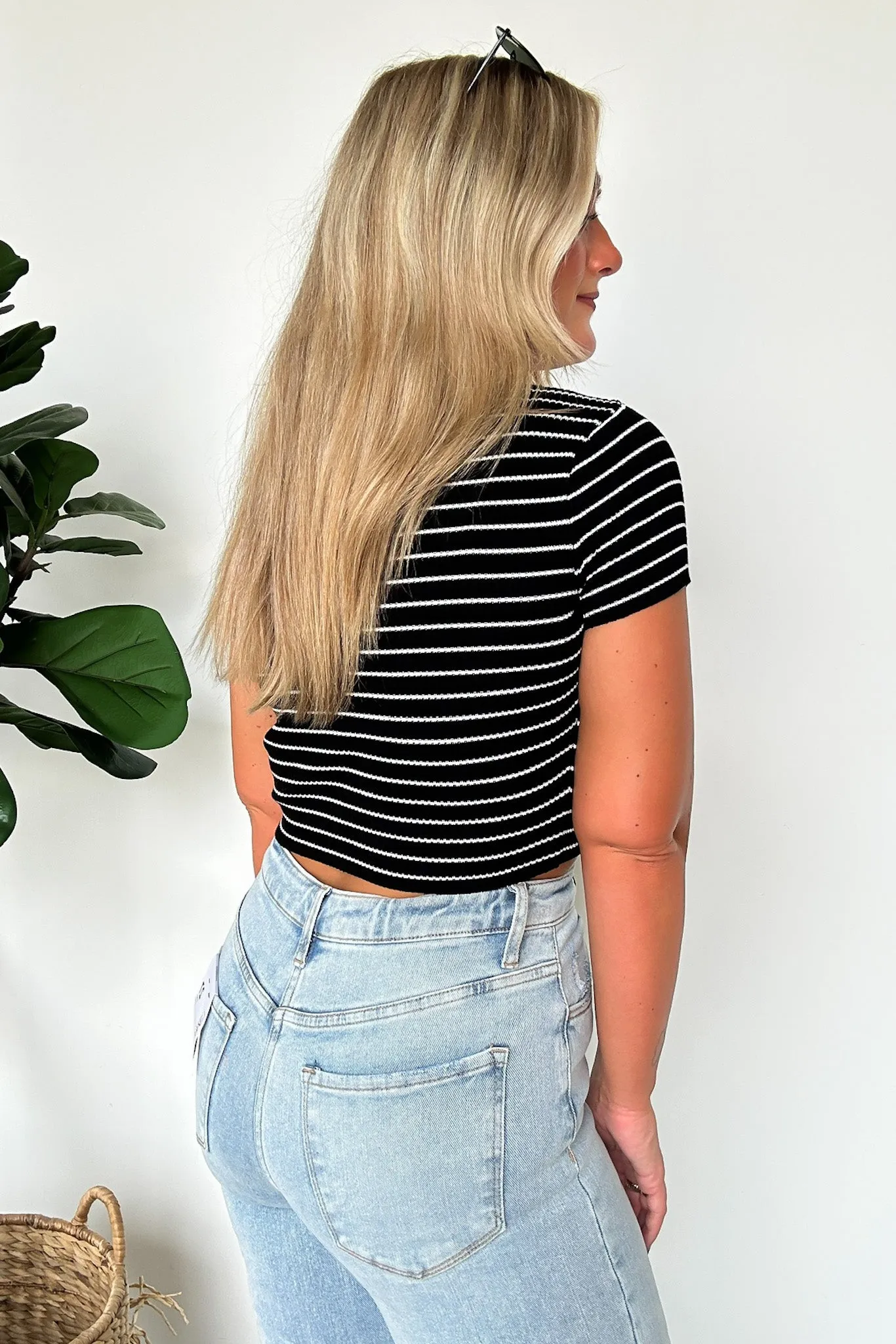 Gracie Striped Henley Top - FINAL SALE