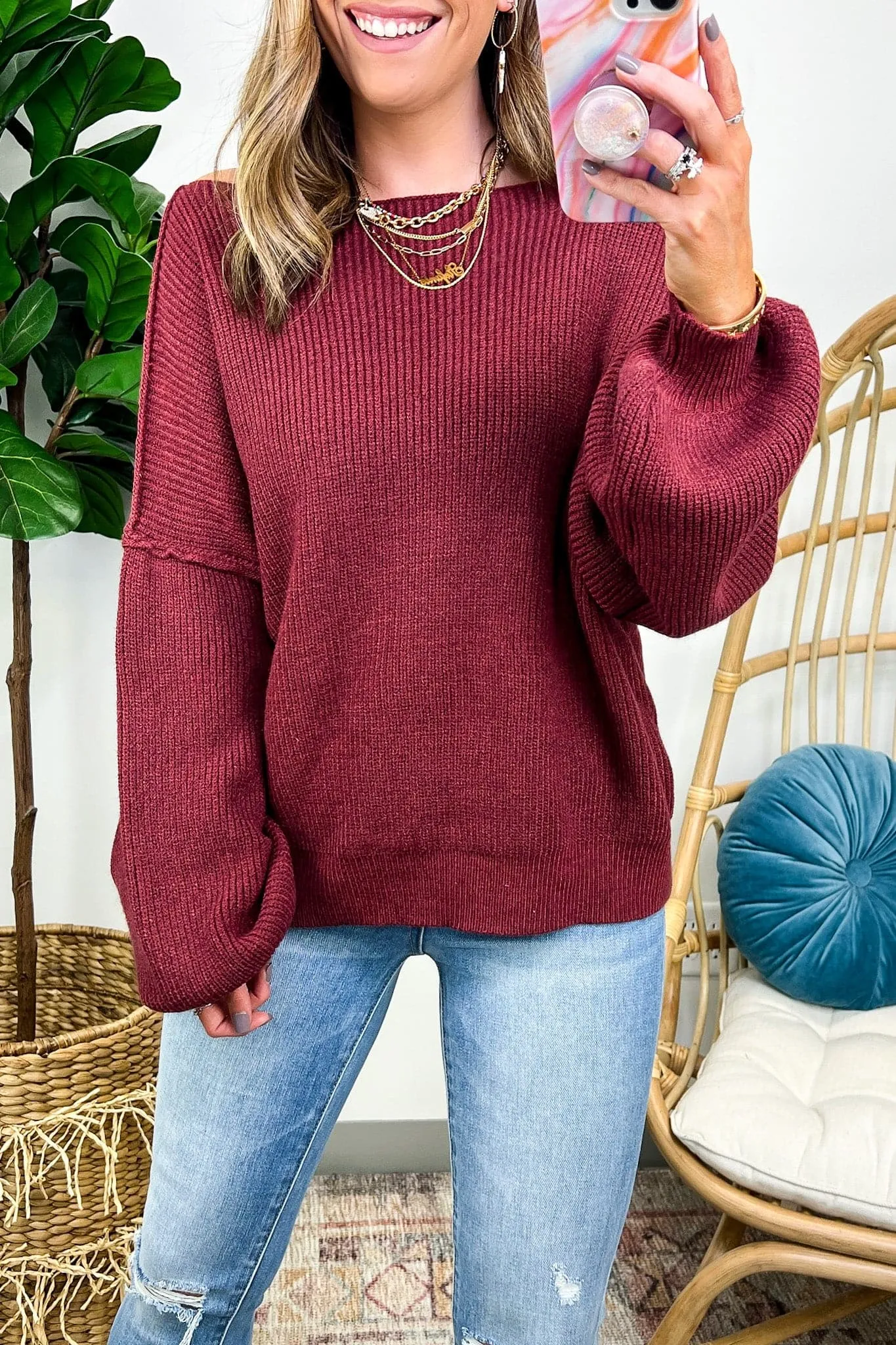 Gramm Boat Neck Ribbed Knit Sweater - FINAL SALE