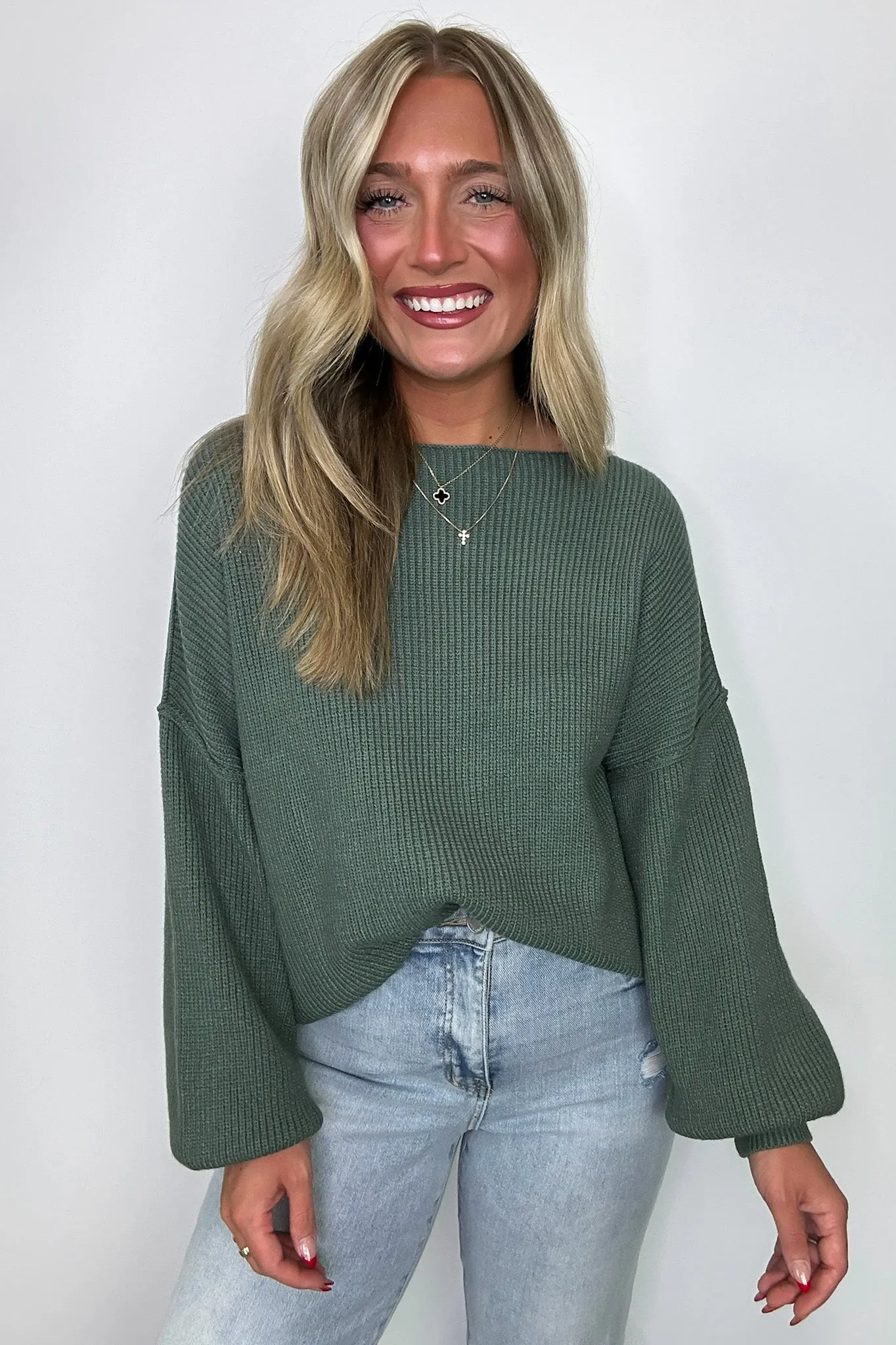 Gramm Boat Neck Ribbed Knit Sweater - FINAL SALE