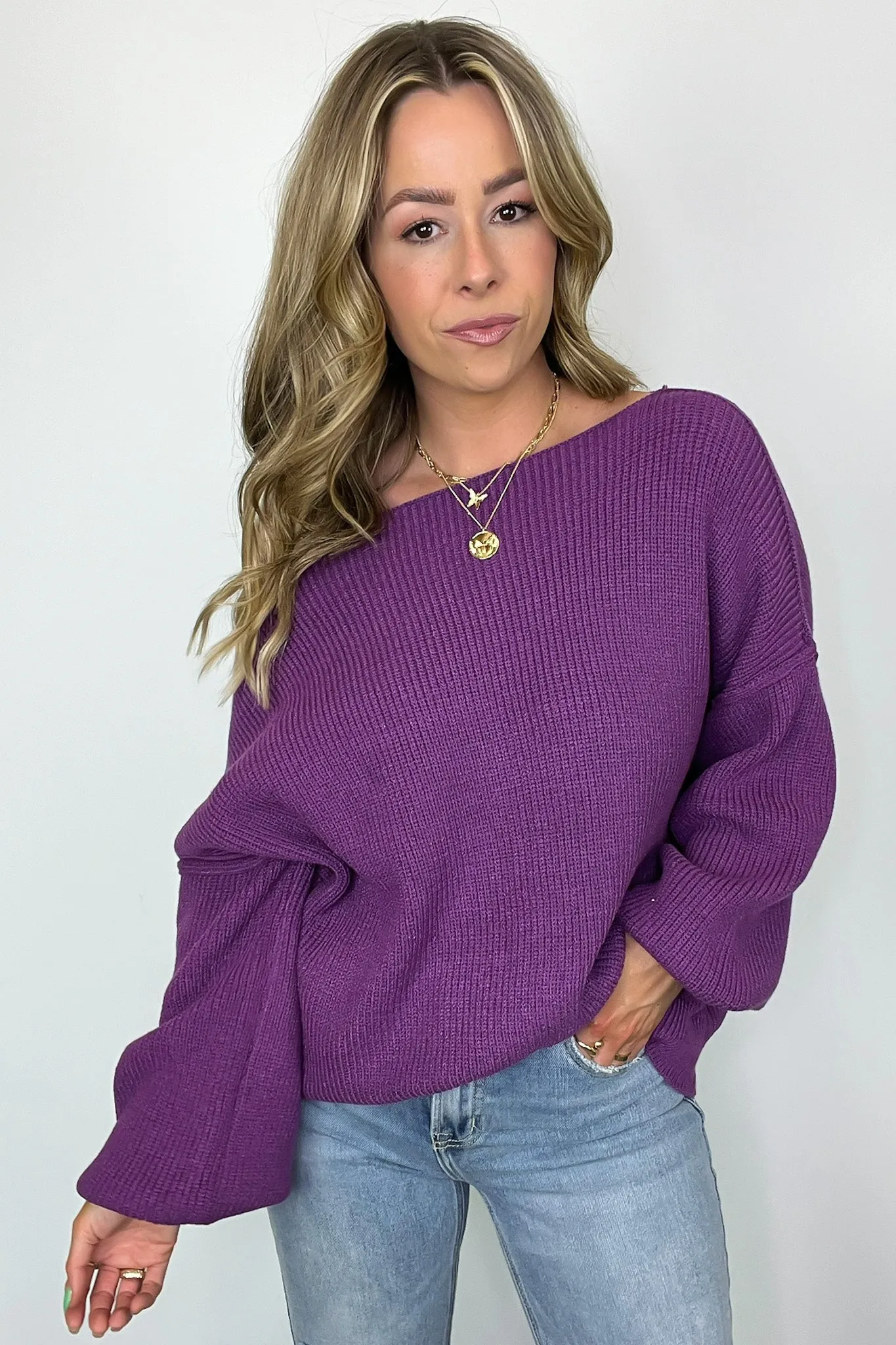 Gramm Boat Neck Ribbed Knit Sweater - FINAL SALE