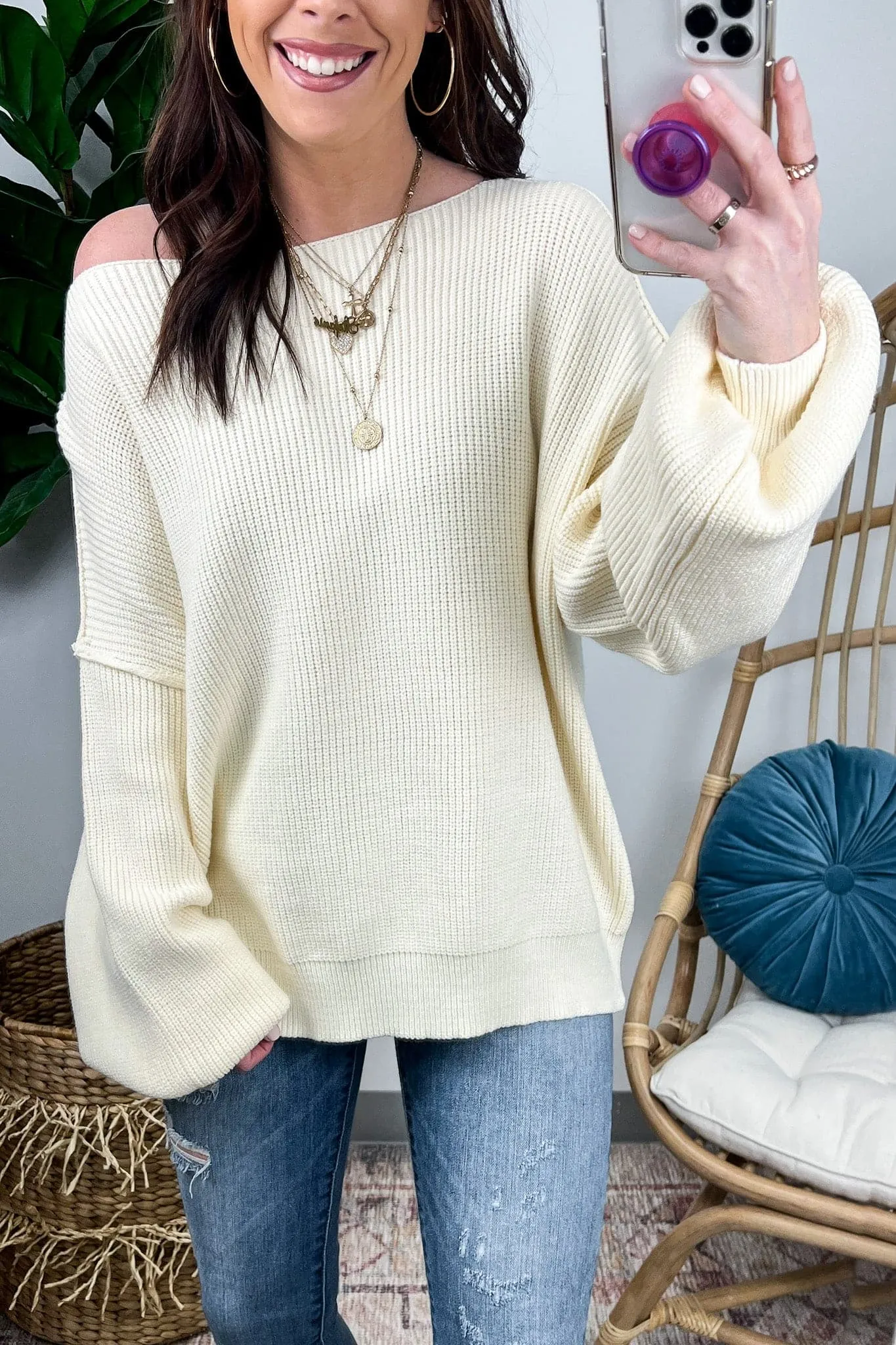 Gramm Boat Neck Ribbed Knit Sweater - FINAL SALE