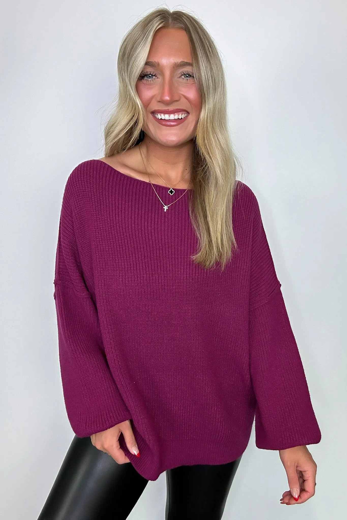 Gramm Boat Neck Ribbed Knit Sweater - FINAL SALE