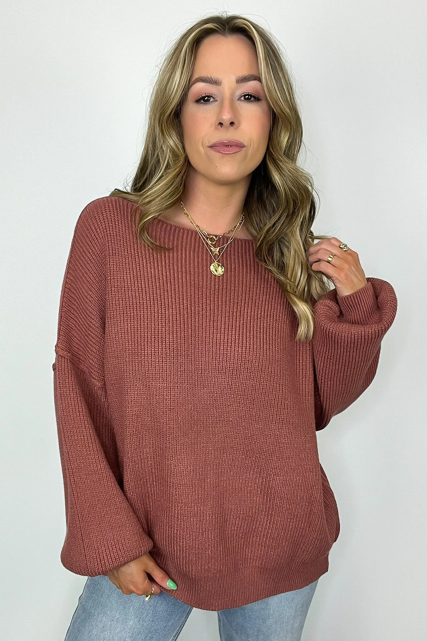 Gramm Boat Neck Ribbed Knit Sweater - FINAL SALE