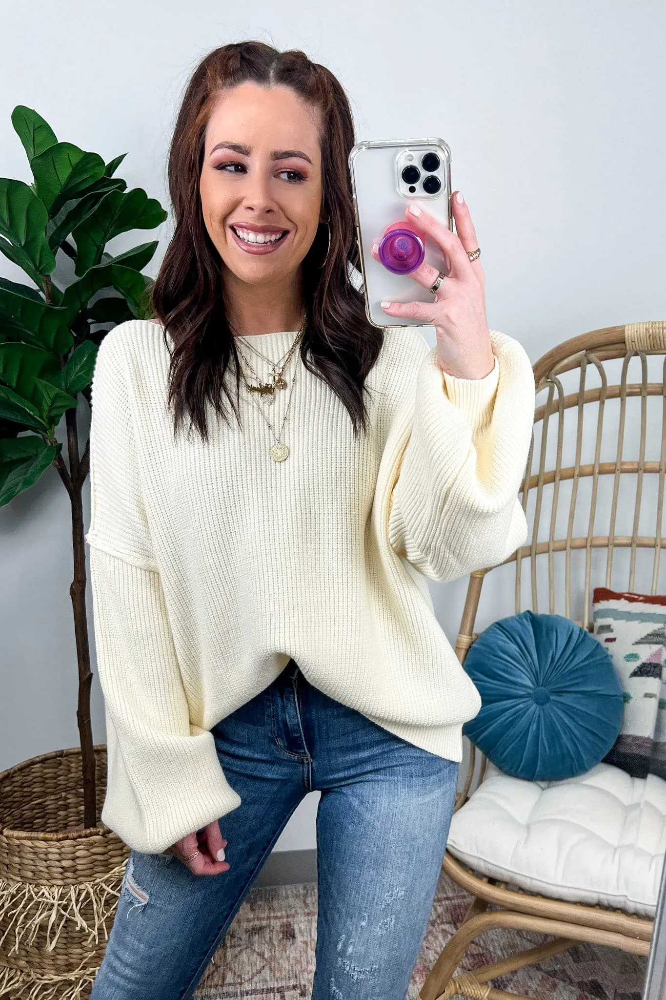 Gramm Boat Neck Ribbed Knit Sweater - FINAL SALE