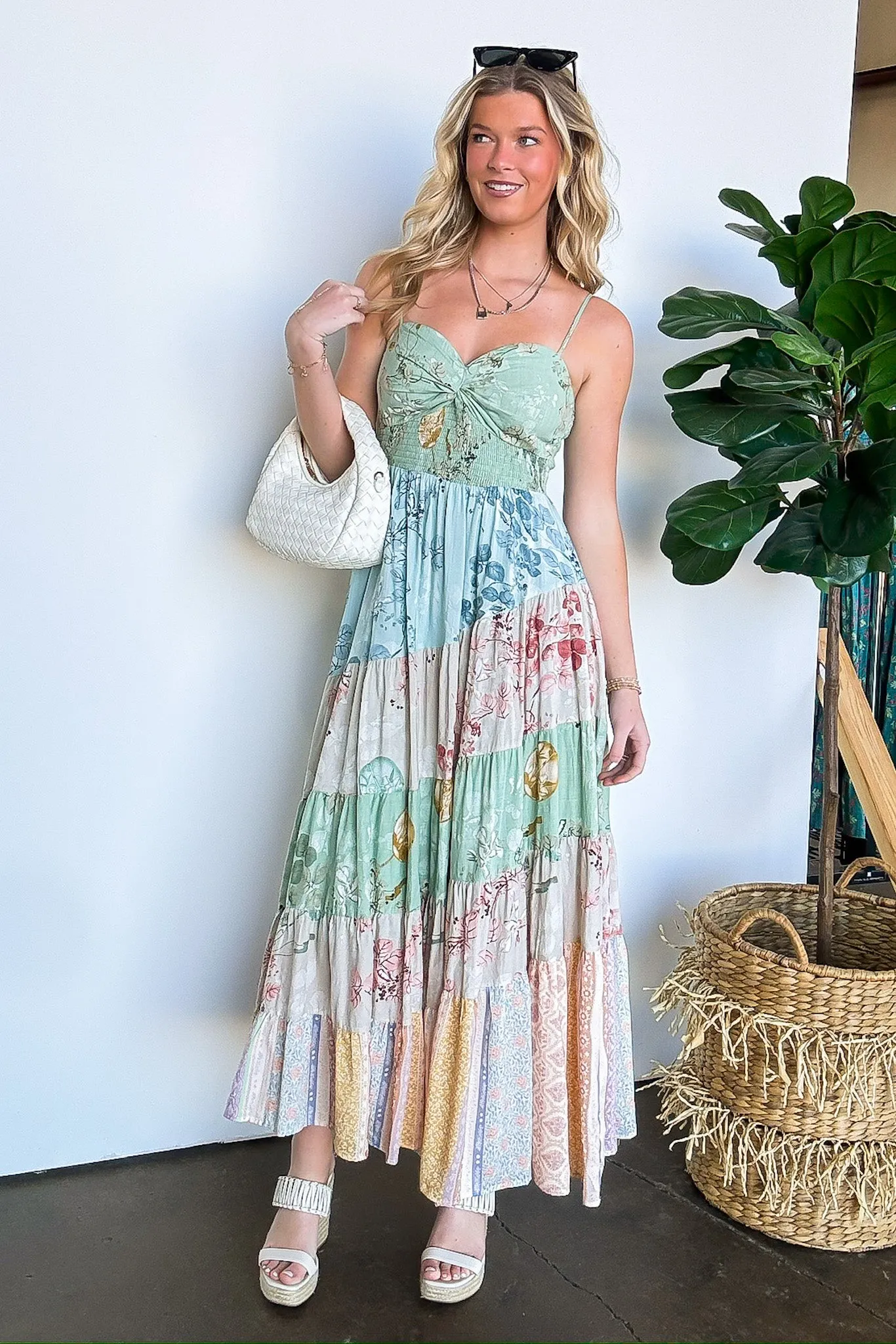 Haliea Patchwork Floral Maxi Dress