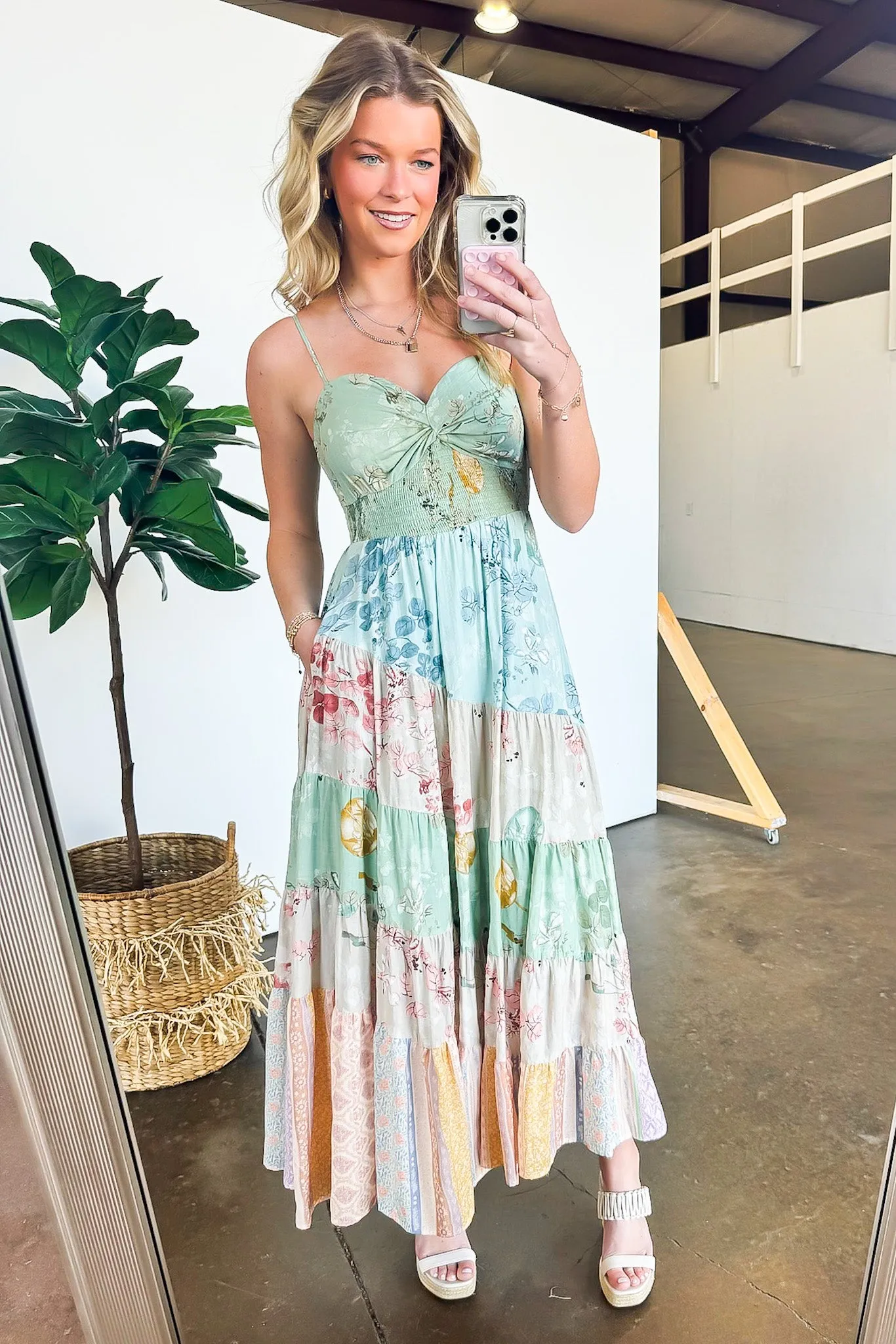 Haliea Patchwork Floral Maxi Dress