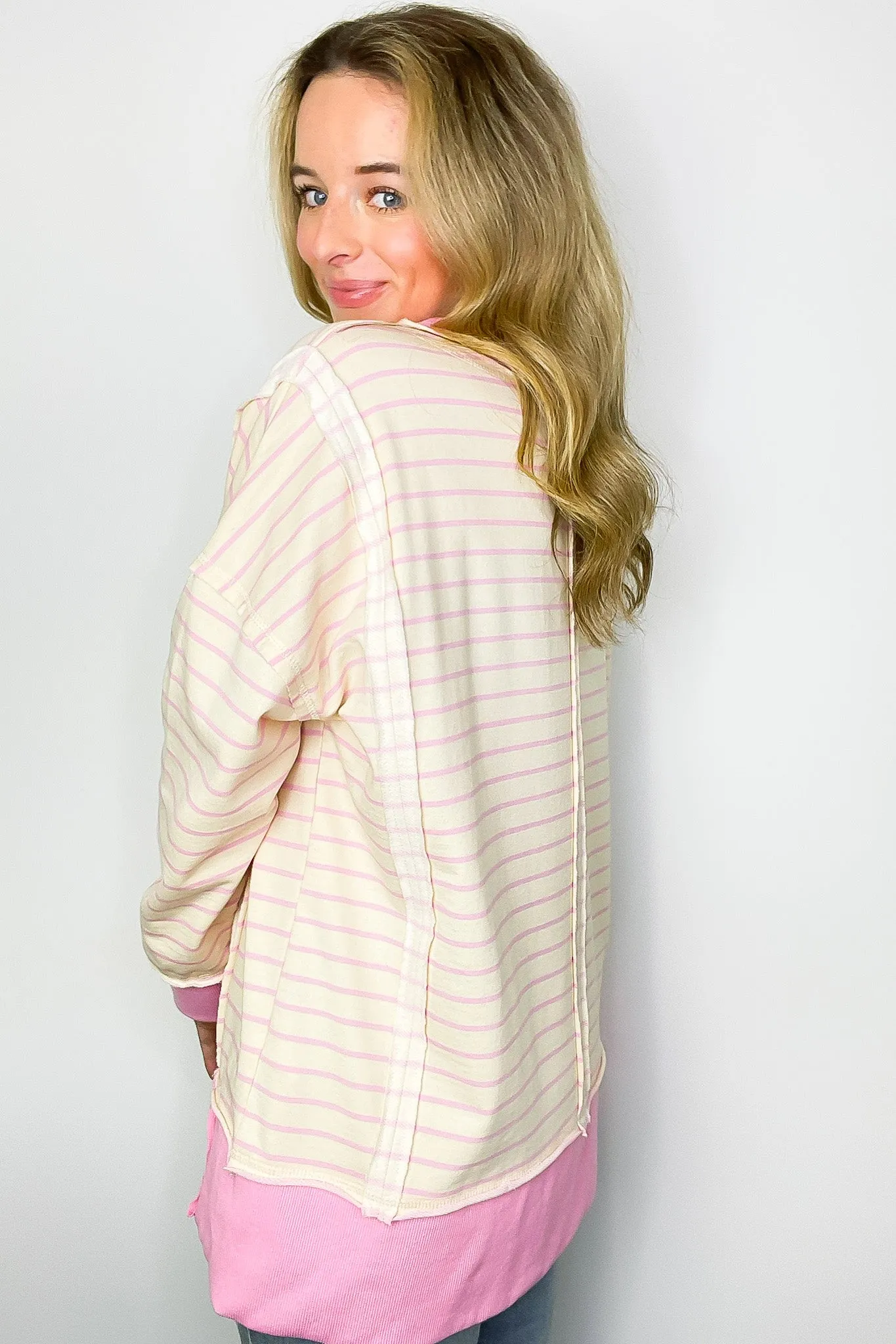 Happiest Hour V-Neck Striped Top