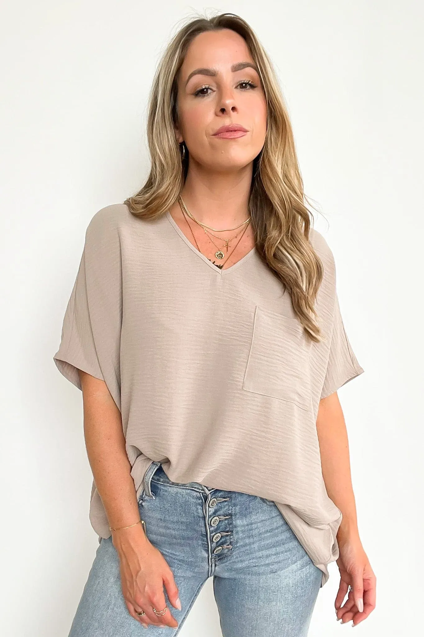Have it Here V-Neck Pocket Top | BACK IN STOCK   NEW COLORS