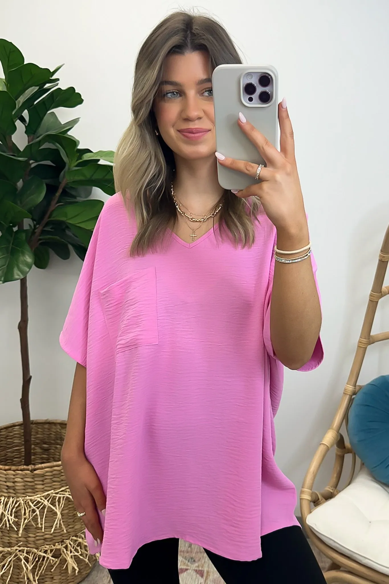 Have it Here V-Neck Pocket Top | BACK IN STOCK   NEW COLORS