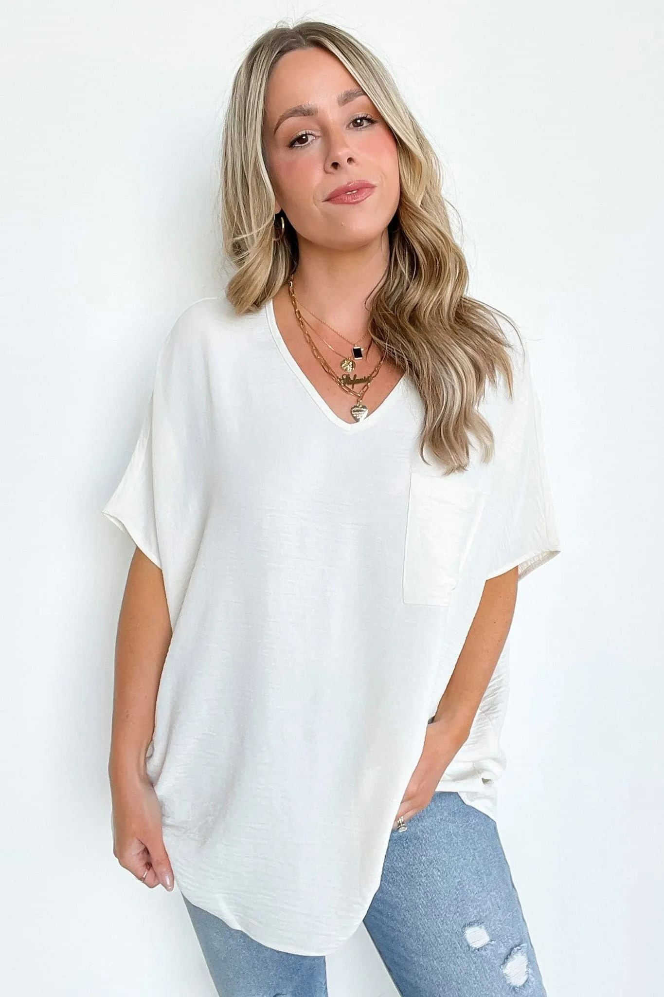 Have it Here V-Neck Pocket Top | BACK IN STOCK   NEW COLORS