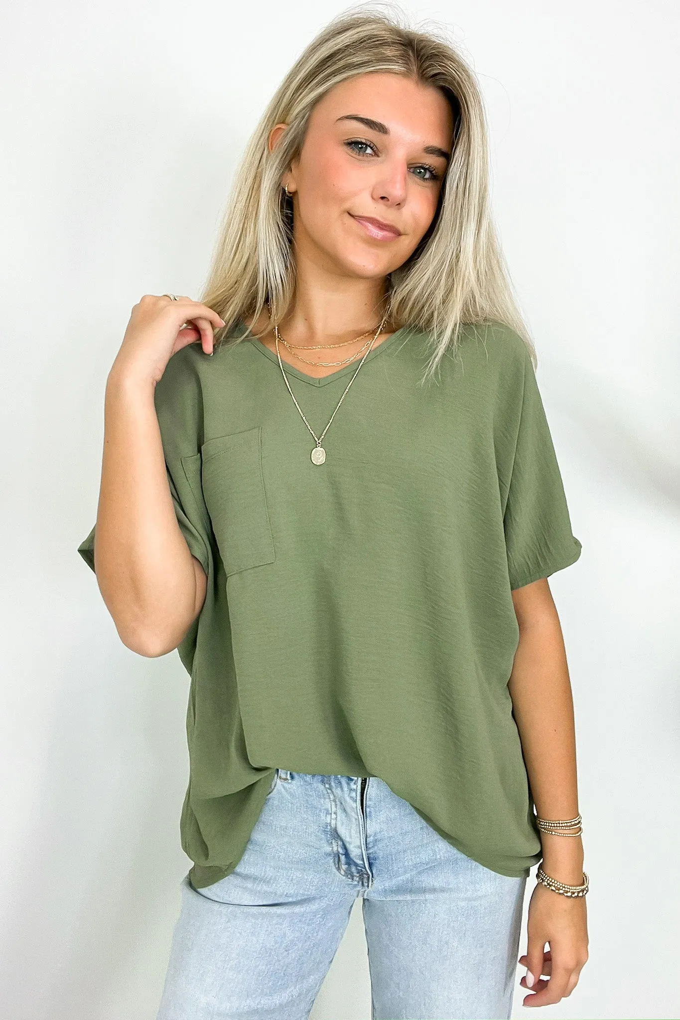 Have it Here V-Neck Pocket Top | BACK IN STOCK   NEW COLORS