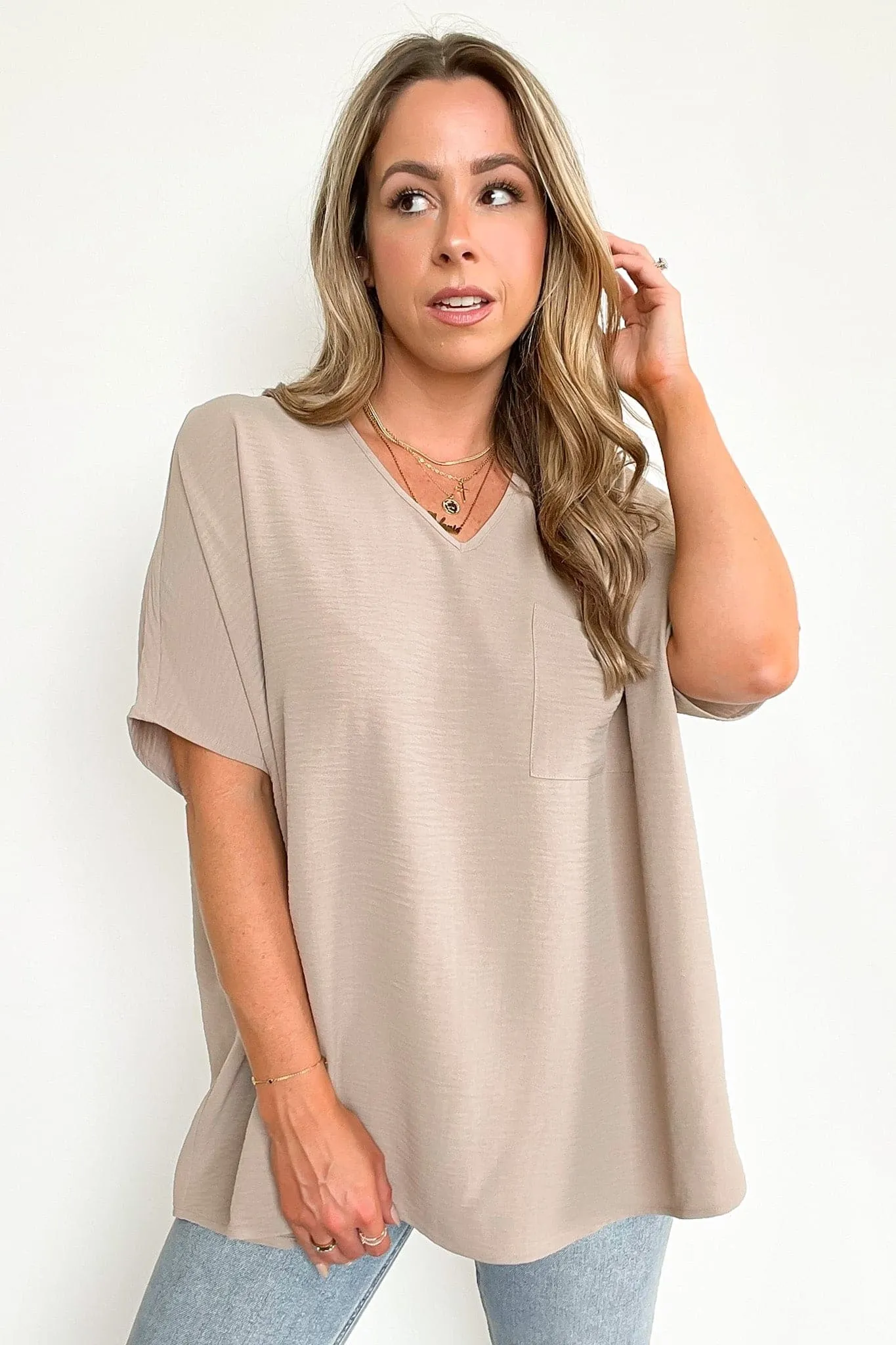 Have it Here V-Neck Pocket Top | BACK IN STOCK   NEW COLORS