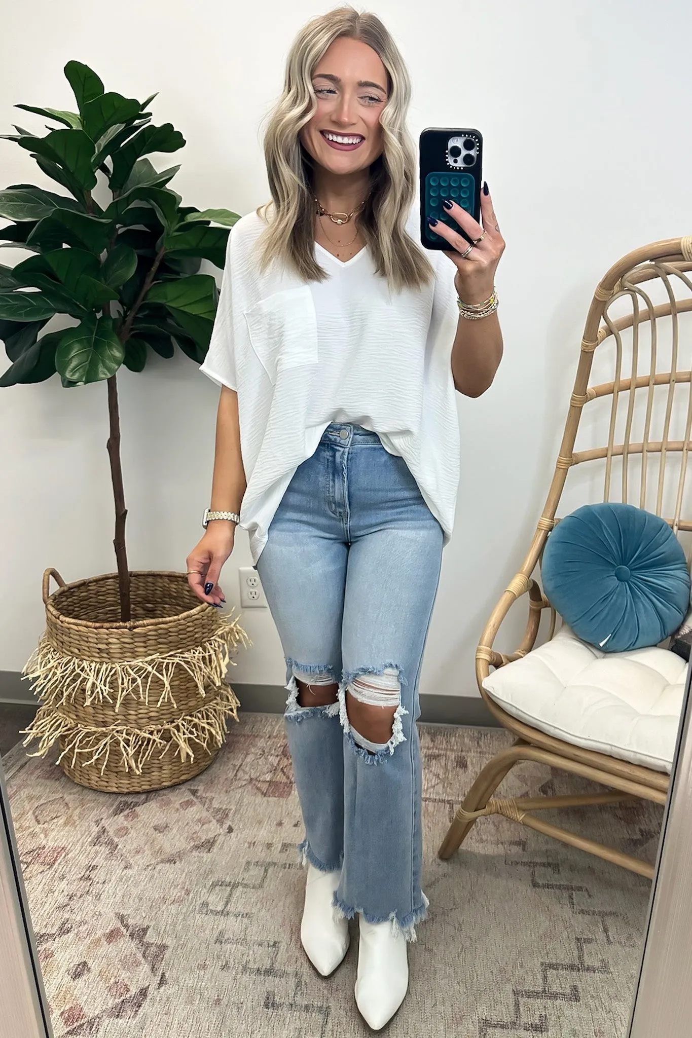 Have it Here V-Neck Pocket Top | BACK IN STOCK   NEW COLORS