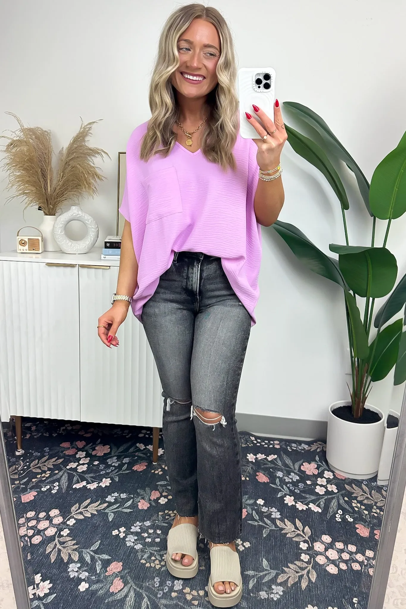 Have it Here V-Neck Pocket Top | BACK IN STOCK   NEW COLORS