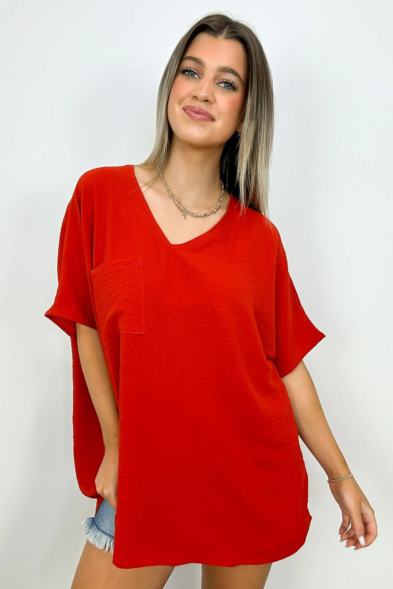 Have it Here V-Neck Pocket Top | BACK IN STOCK   NEW COLORS