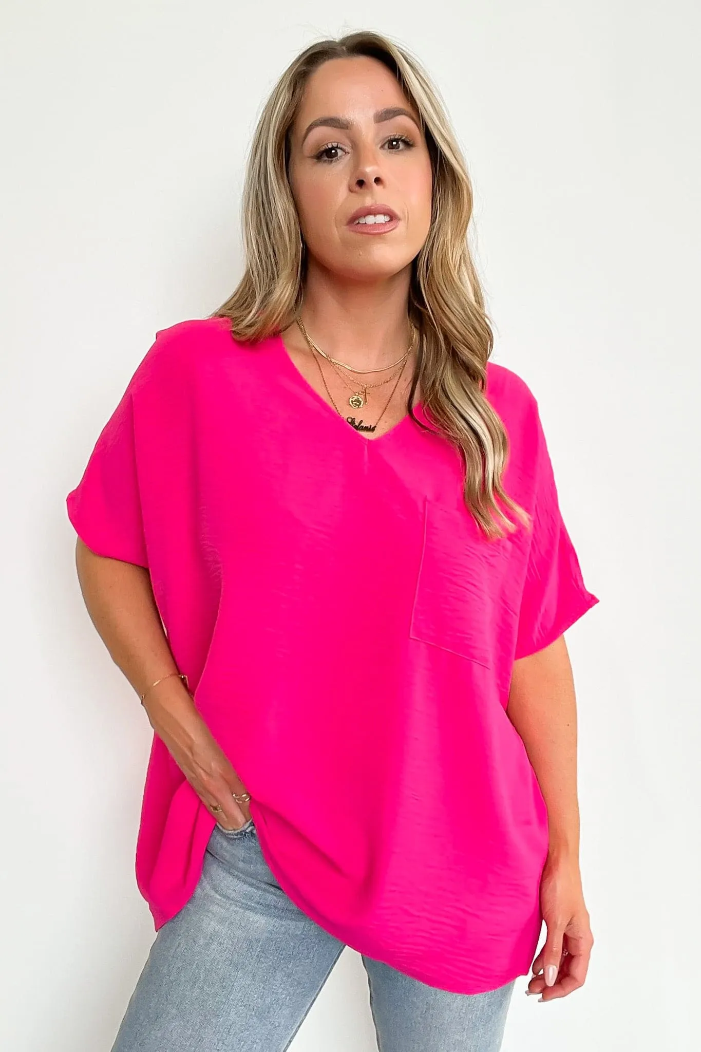 Have it Here V-Neck Pocket Top | BACK IN STOCK   NEW COLORS