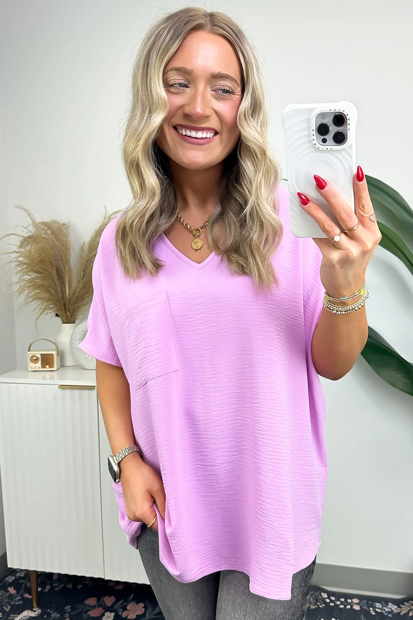 Have it Here V-Neck Pocket Top | BACK IN STOCK   NEW COLORS