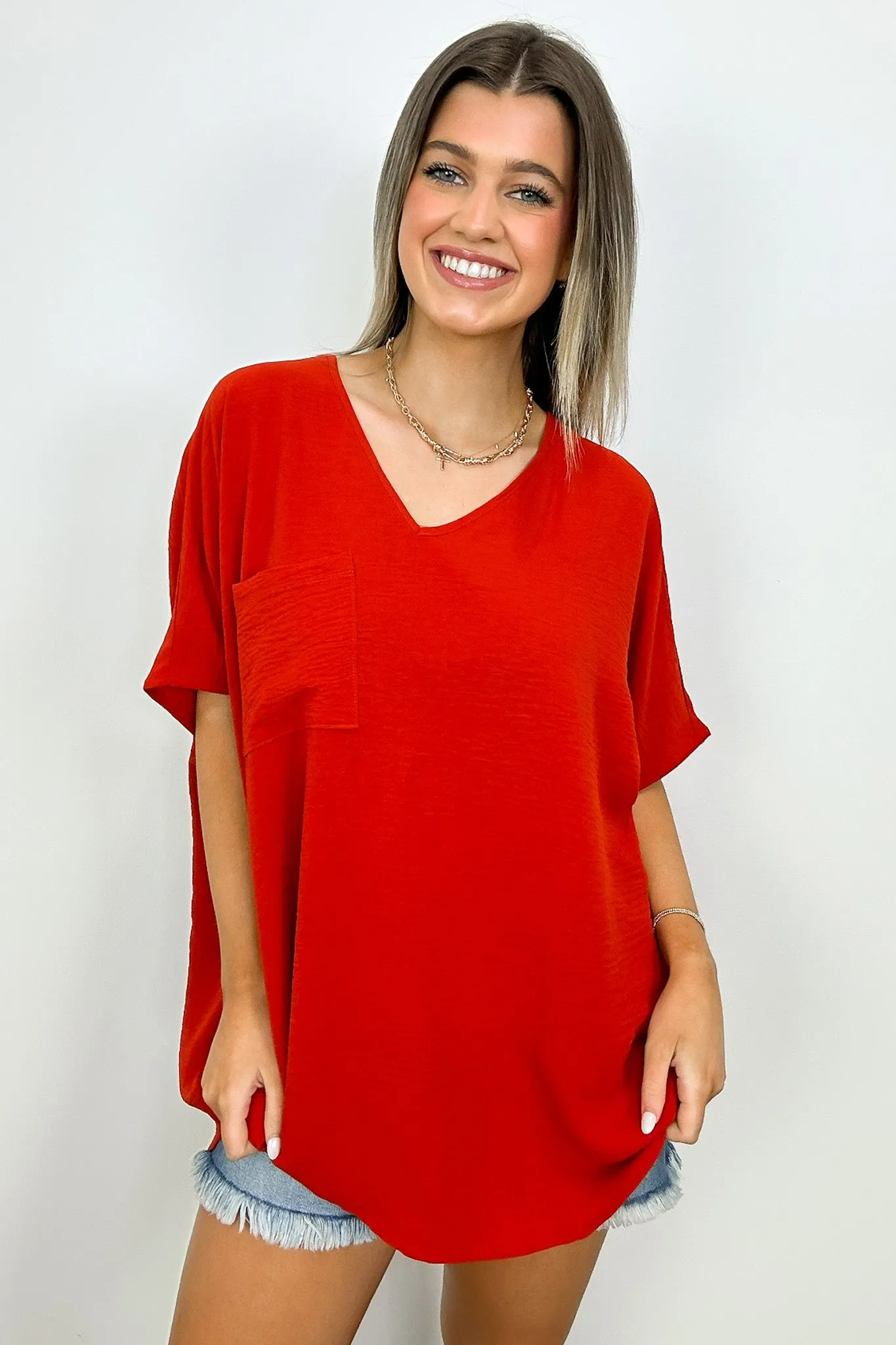 Have it Here V-Neck Pocket Top | BACK IN STOCK   NEW COLORS