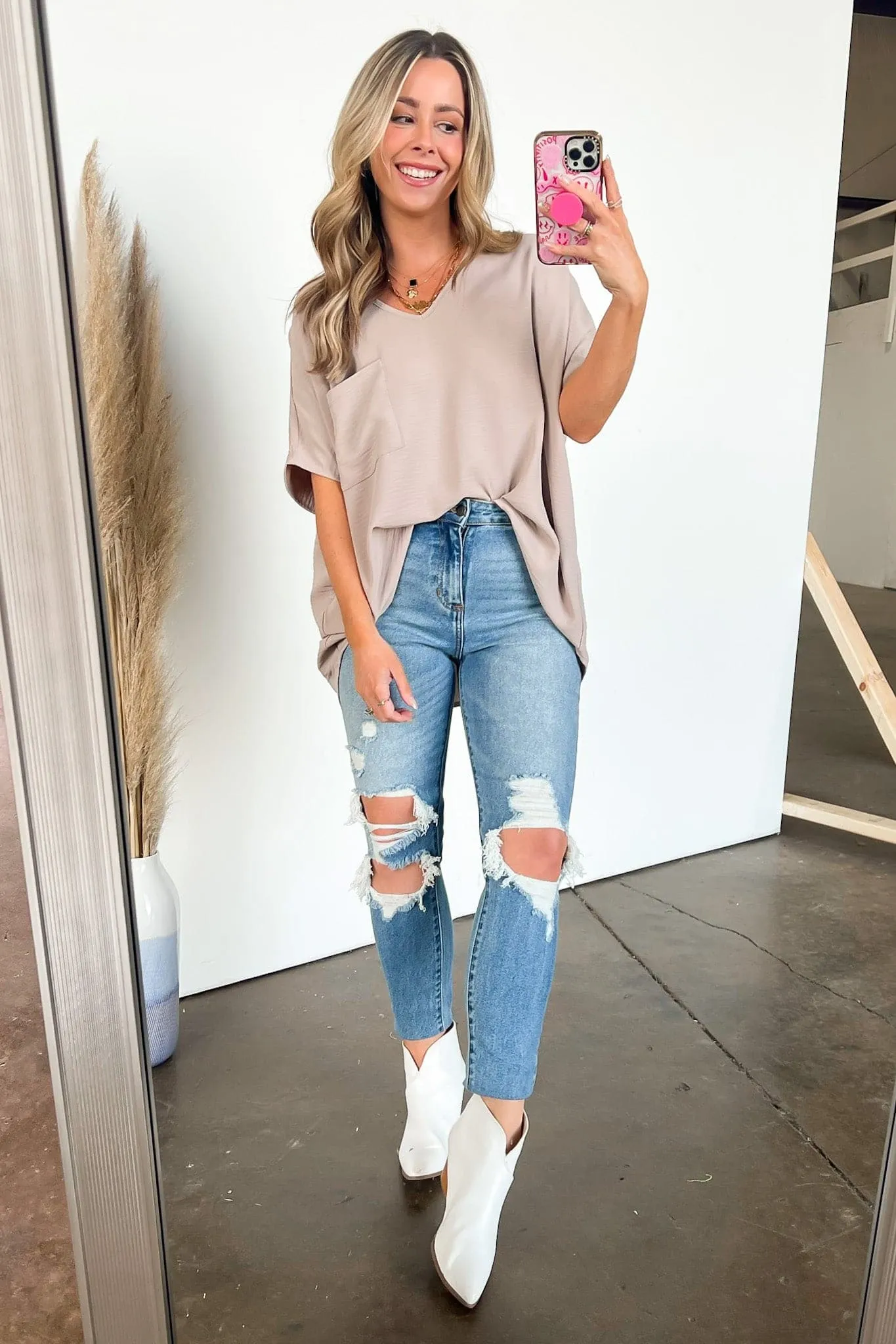 Have it Here V-Neck Pocket Top | BACK IN STOCK   NEW COLORS