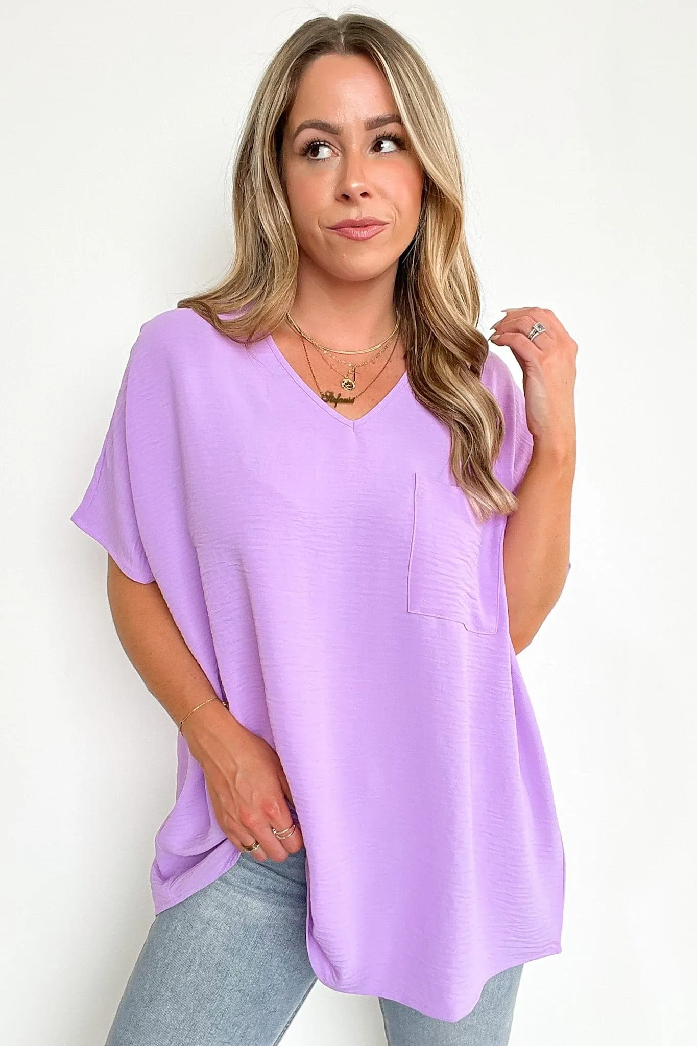 Have it Here V-Neck Pocket Top | BACK IN STOCK   NEW COLORS