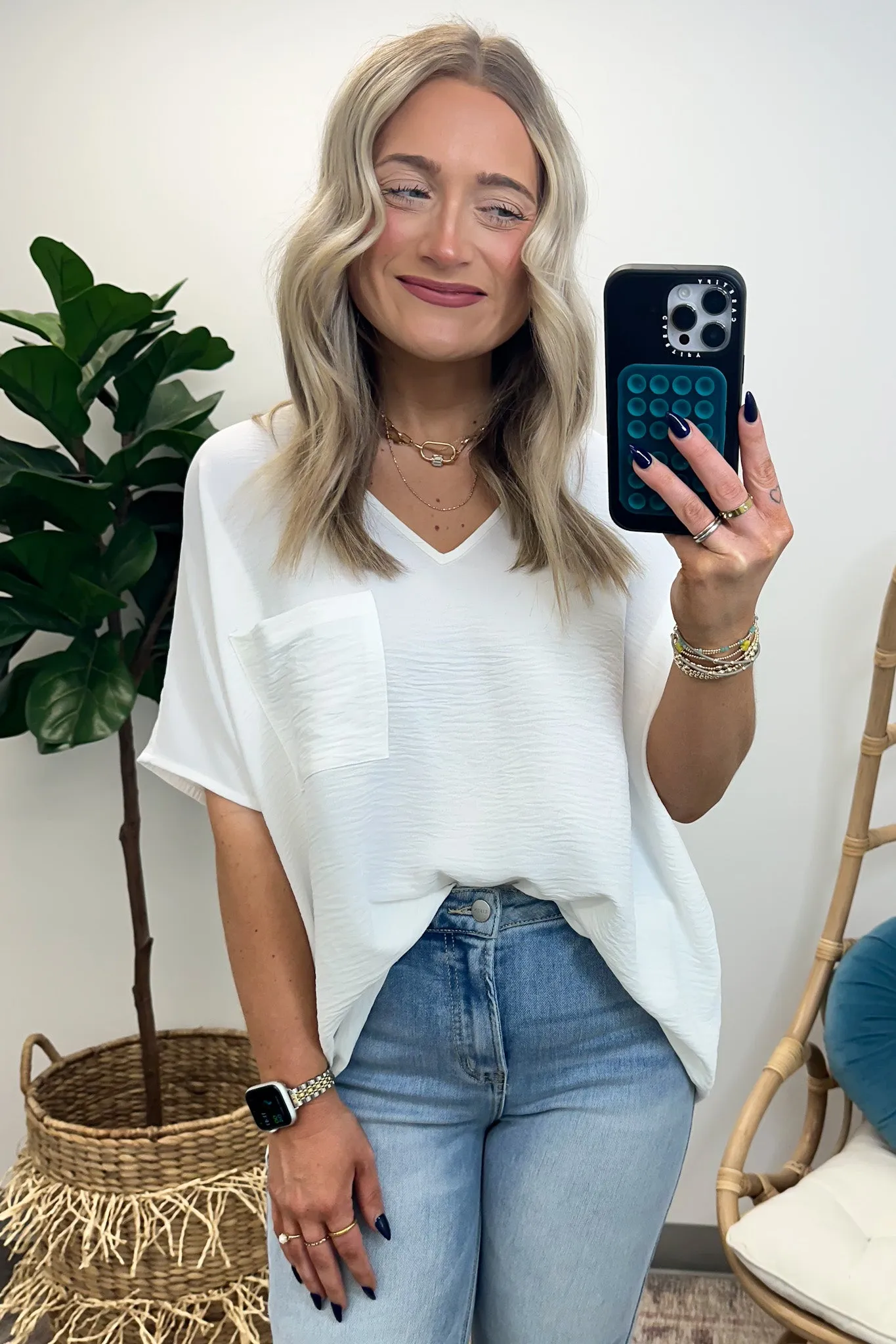 Have it Here V-Neck Pocket Top | BACK IN STOCK   NEW COLORS