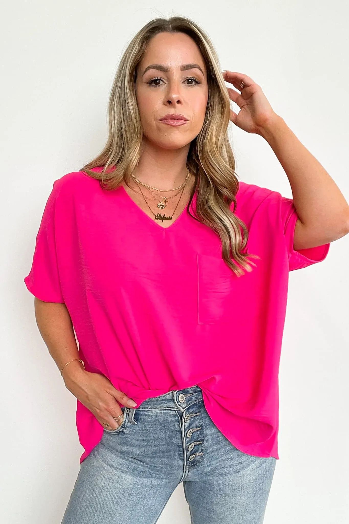 Have it Here V-Neck Pocket Top | BACK IN STOCK   NEW COLORS