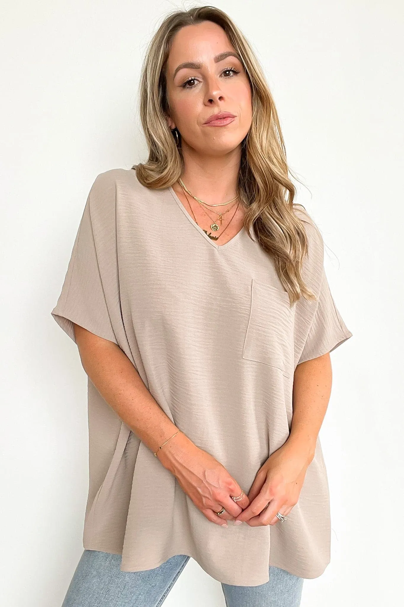 Have it Here V-Neck Pocket Top | BACK IN STOCK   NEW COLORS