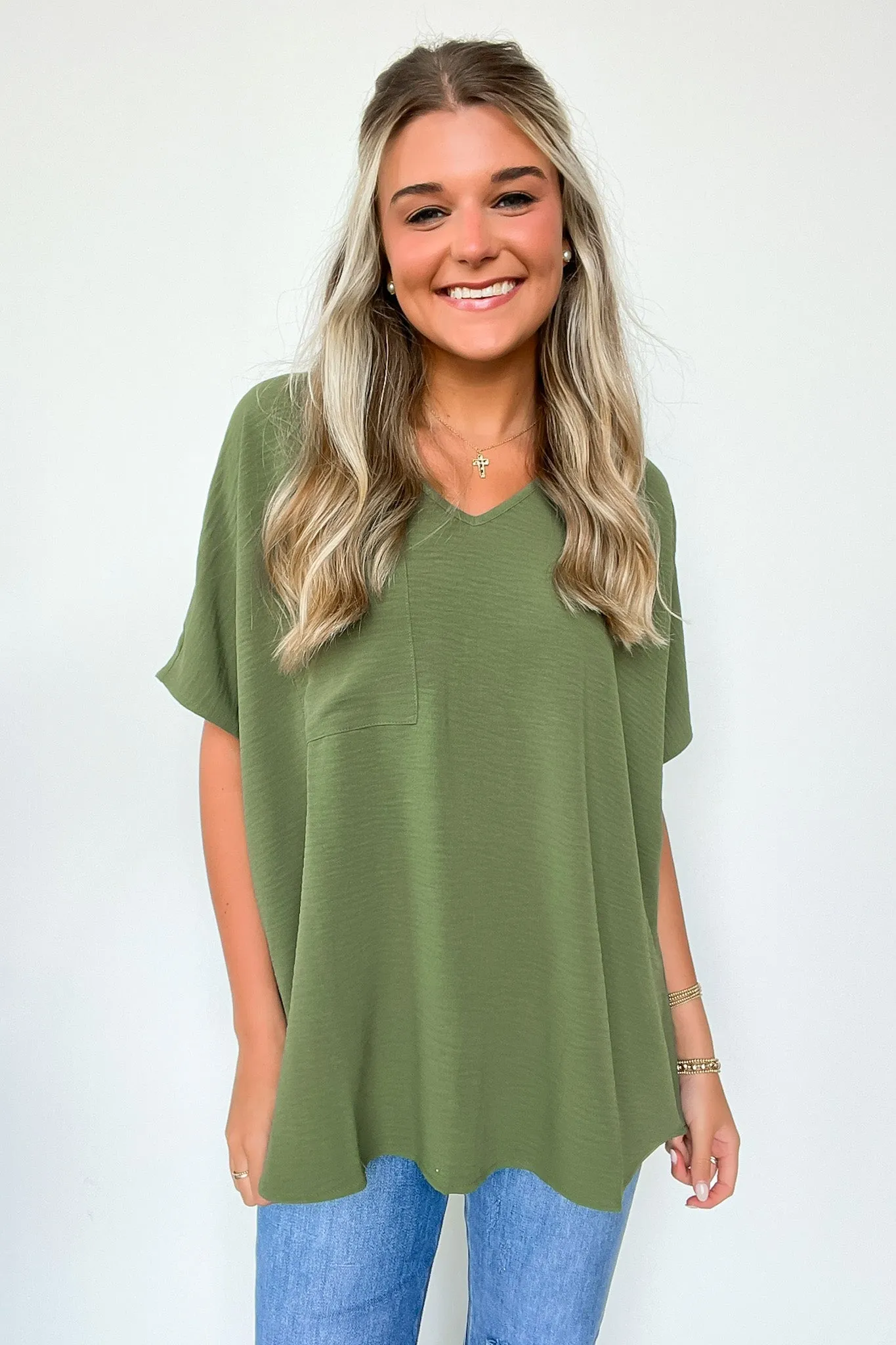 Have it Here V-Neck Pocket Top | BACK IN STOCK   NEW COLORS