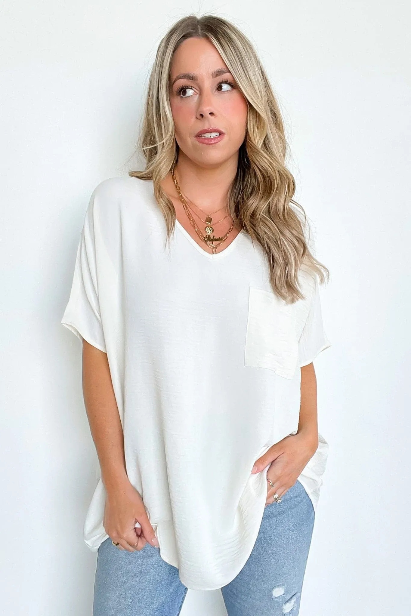Have it Here V-Neck Pocket Top | BACK IN STOCK   NEW COLORS