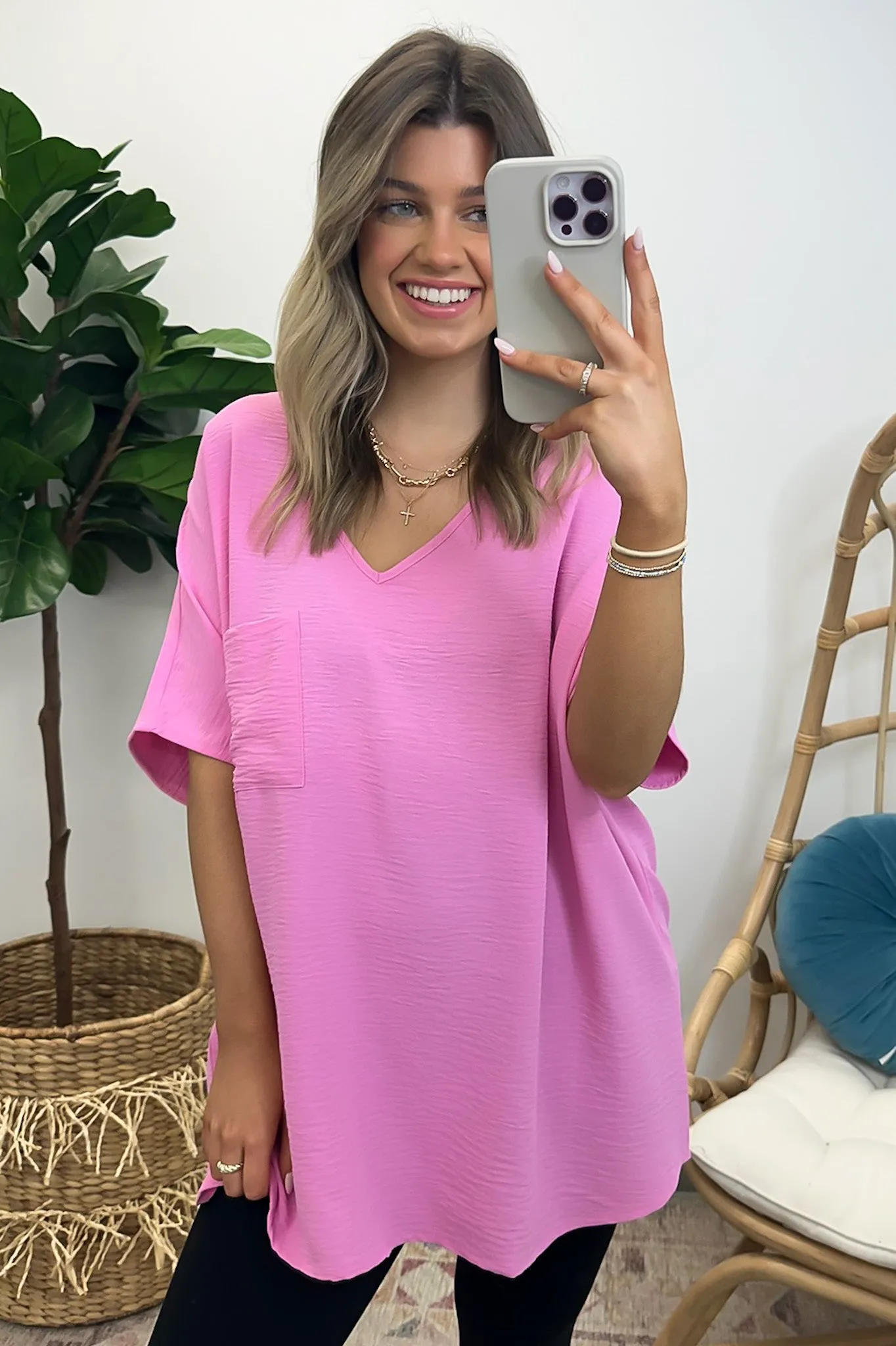 Have it Here V-Neck Pocket Top | BACK IN STOCK   NEW COLORS