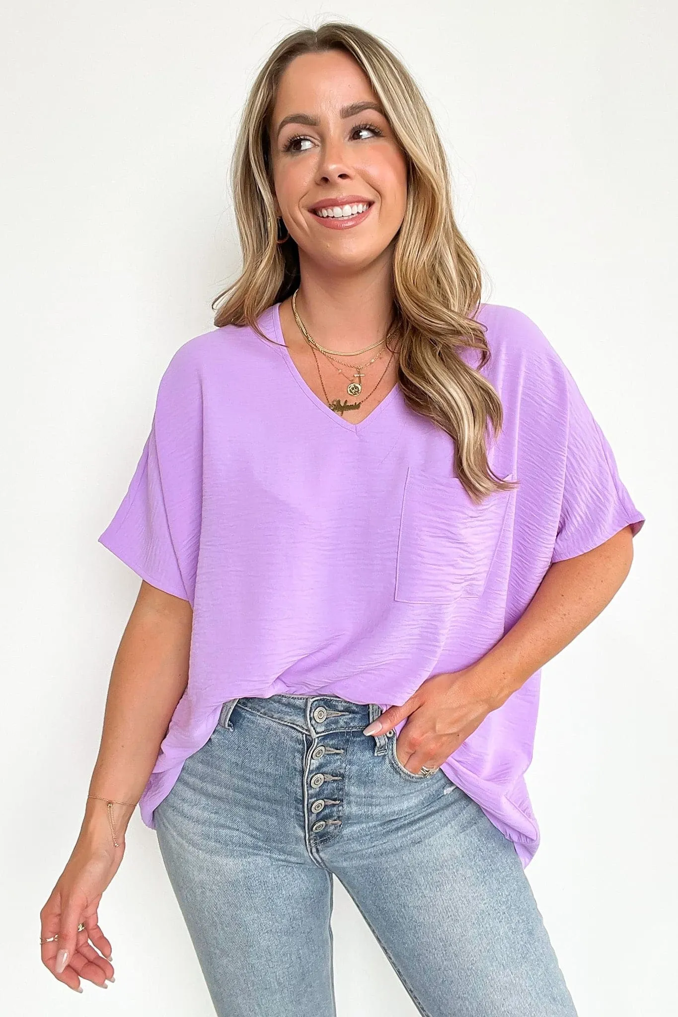 Have it Here V-Neck Pocket Top | BACK IN STOCK   NEW COLORS