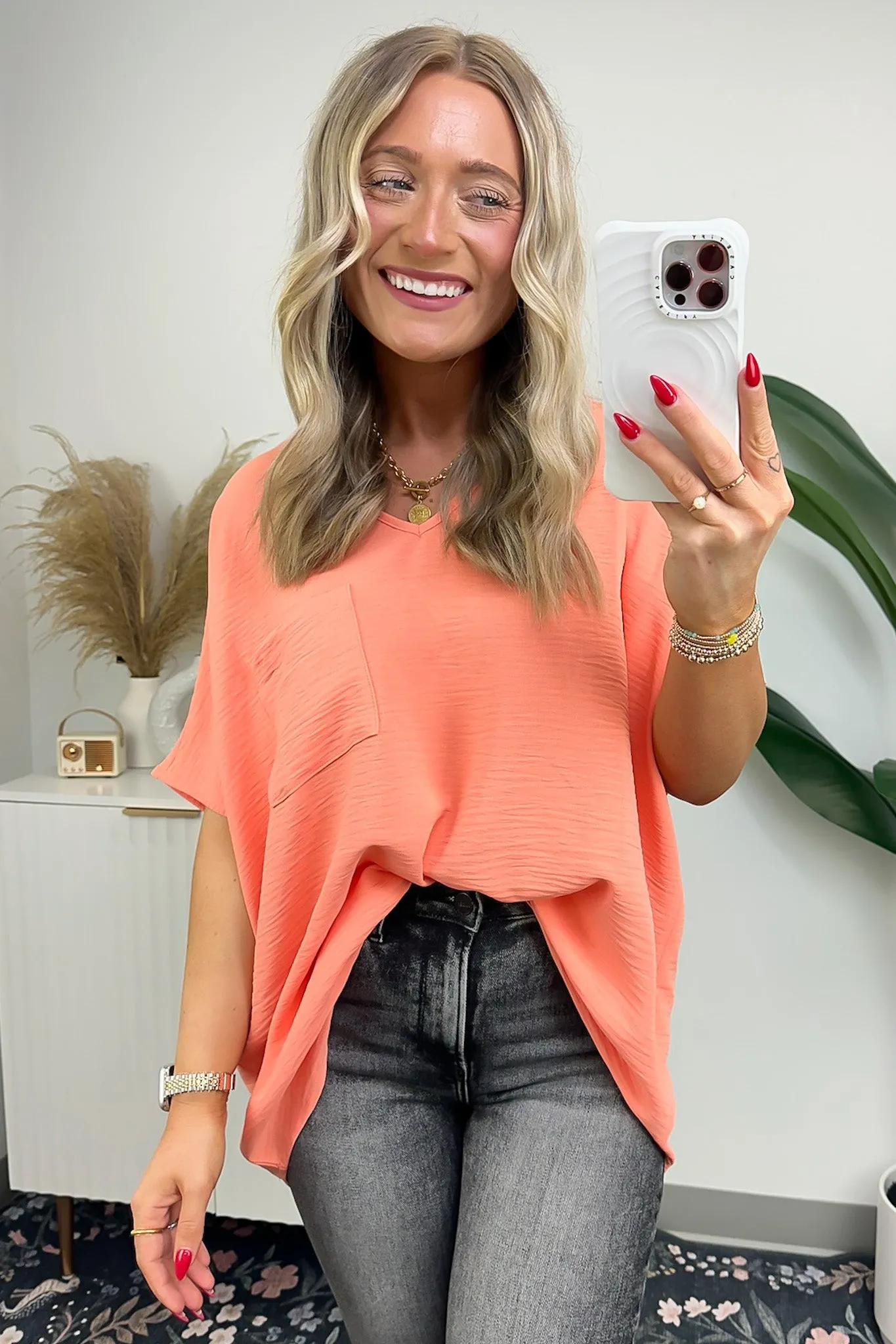 Have it Here V-Neck Pocket Top | BACK IN STOCK   NEW COLORS